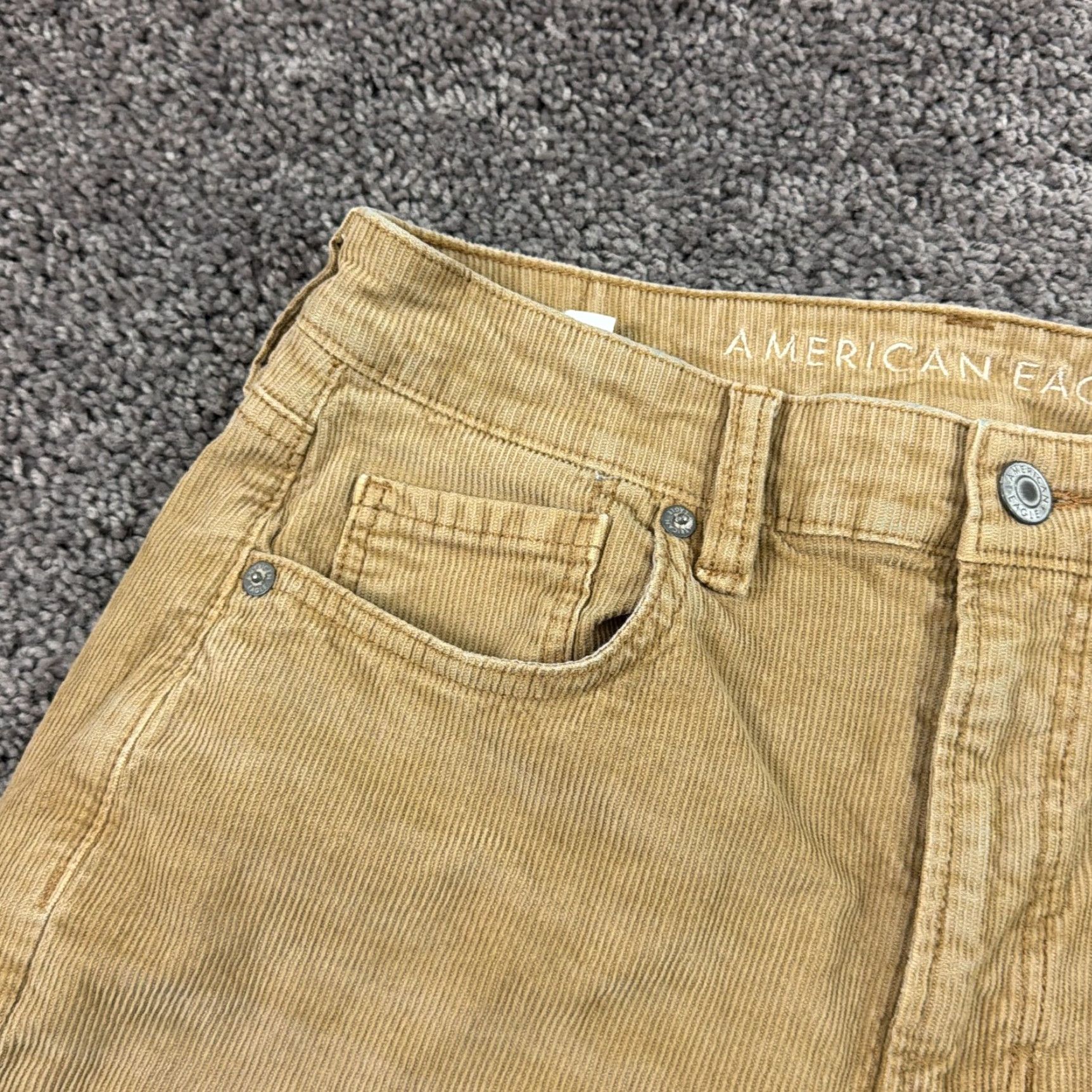American Eagle Outfitters American Eagle Pants Women 6 Brown Corduroy High Rise Stretch Mom Straight 27x28 Size 28" / US 6 / IT 42 - 6 Thumbnail
