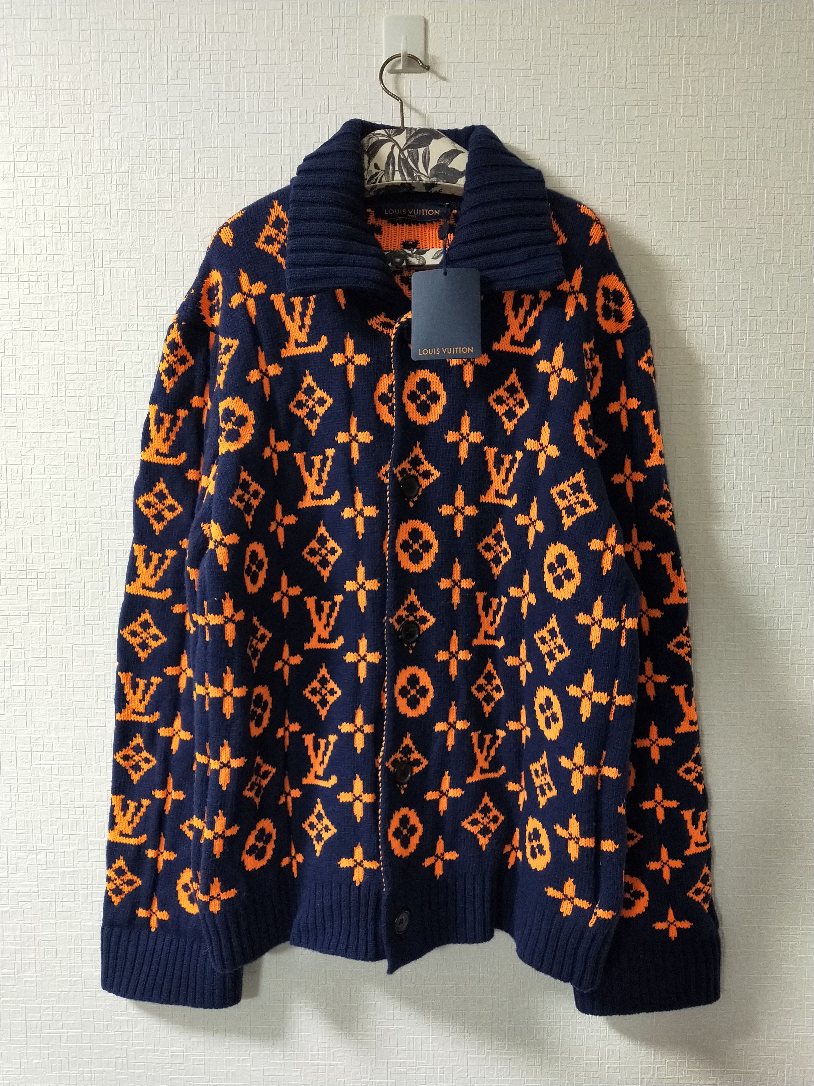 image of Louis Vuitton Signature Cardigan in Navy, Men's (Size 2XL)