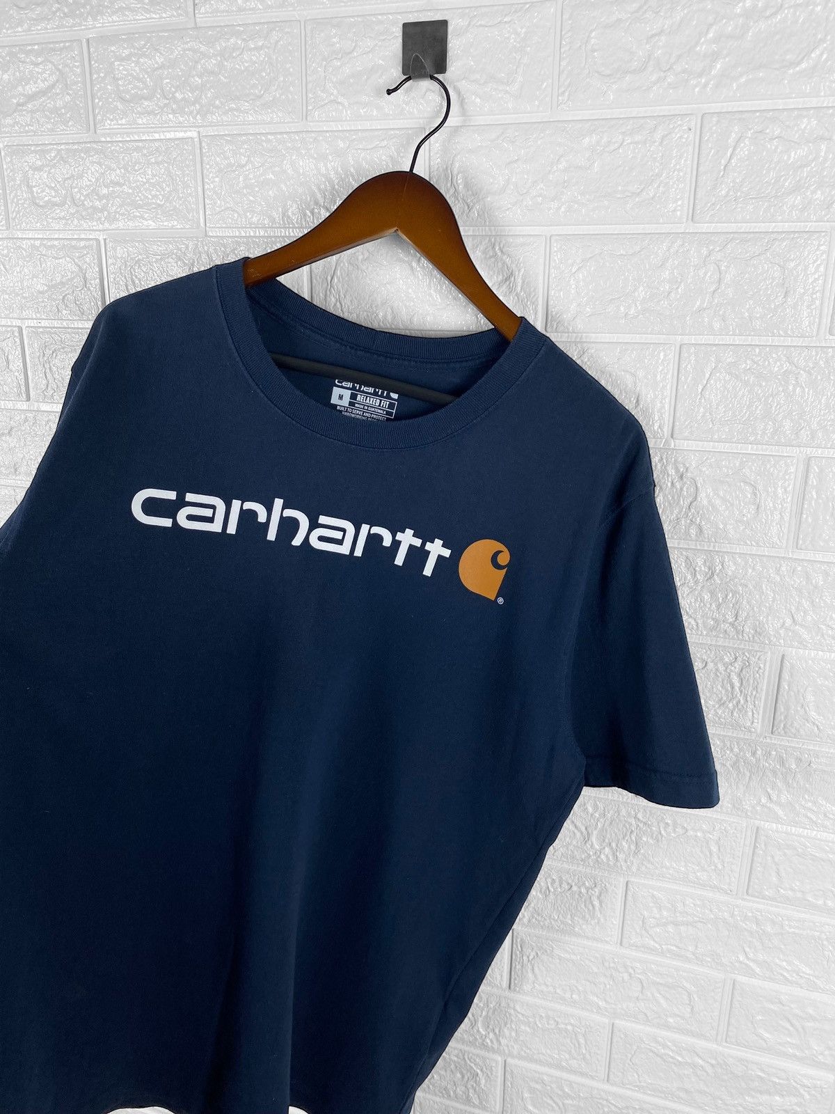 Pre-owned Carhartt X Carhartt Wip Carhartt Wip Big Logo T Shirt In Blue