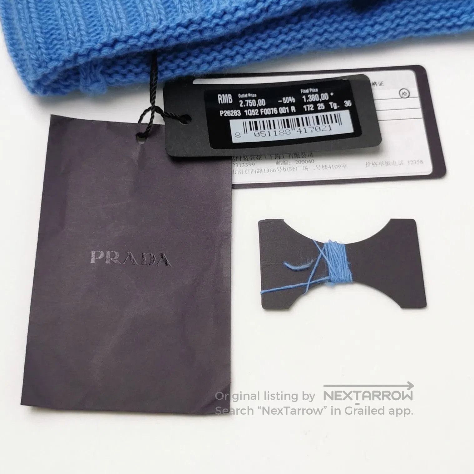 Prada Prada Blue Wool Cashmere Blend Turtleneck Sweater . Size XS / US 0-2 / IT 36-38 - 3 Thumbnail