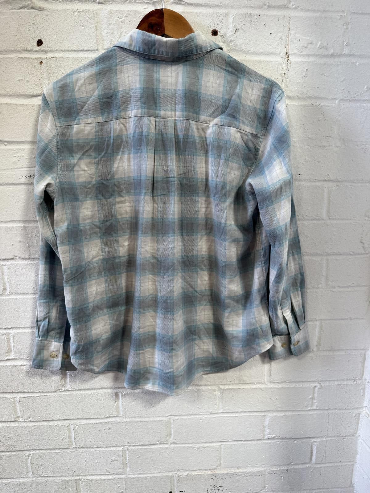Designer P-684 Light Blue Plaid Button-Up Shirt Size US S / EU 44-46 / 1 - 4 Thumbnail