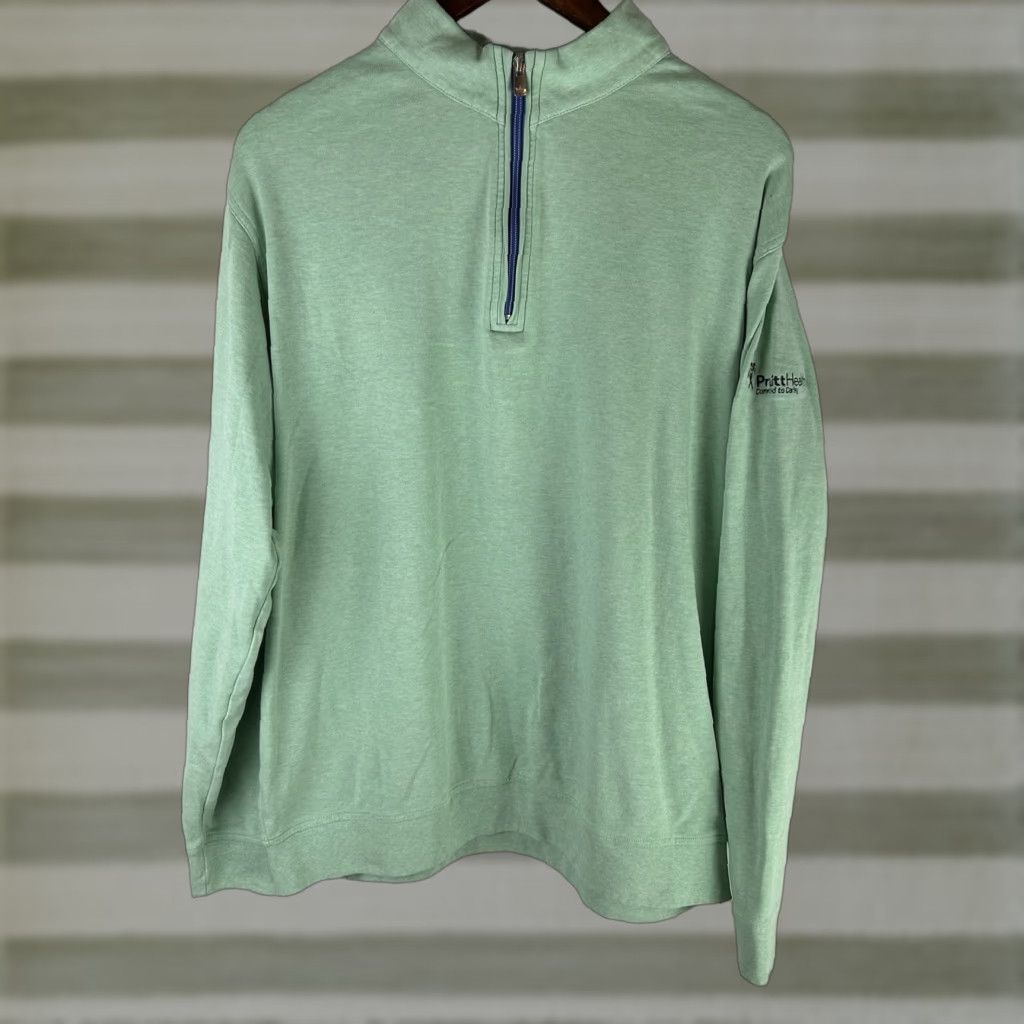 Peter Millar Peter Millar Sweater Men’s XL Green 1/4 Zip Melange Interlock Pullover MS17K40 Size US XL / EU 56 / 4 - 1 Thumbnail