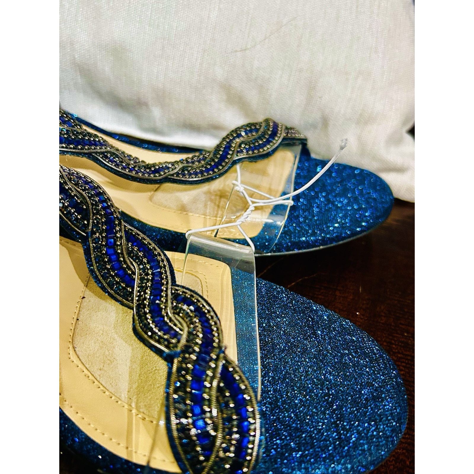 Other Alex Marie Clavia Clear Blue Rhinestone Heel Sandals 10m Size US 10 / IT 40 - 4 Thumbnail