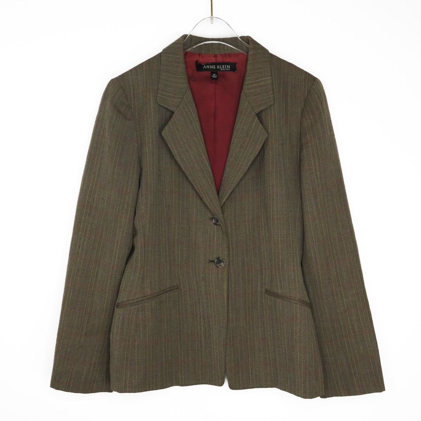 Anne Klein Anne Klein Brown Herringbone Vintage Blazer Jacket Size 6P Size S / US 4 / IT 40 - 2 Thumbnail