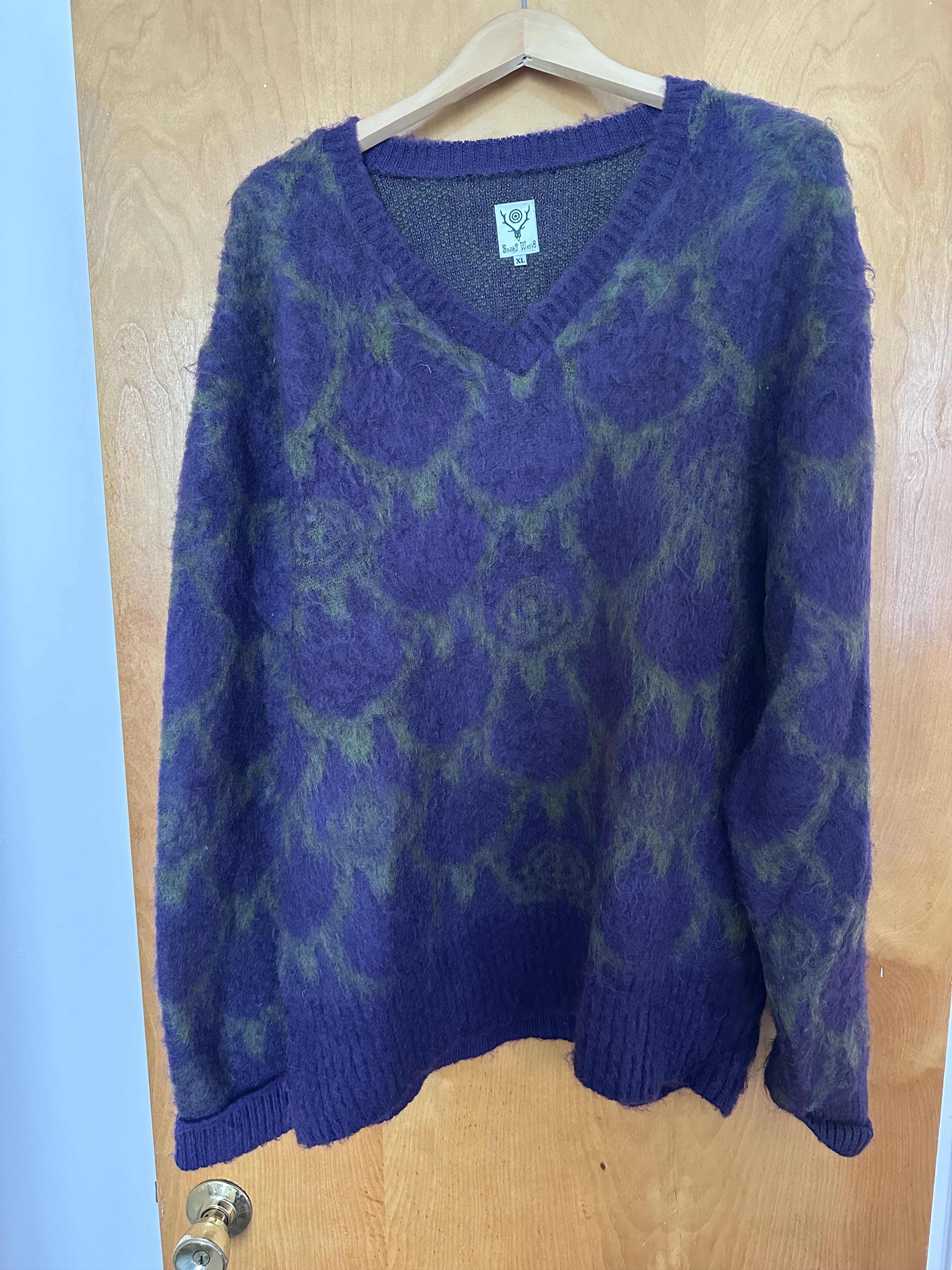 South2 West8 S2W8 Oversized Mohair Pattern Knit Sweater Size US XL / EU 56 / 4 - 1 Thumbnail