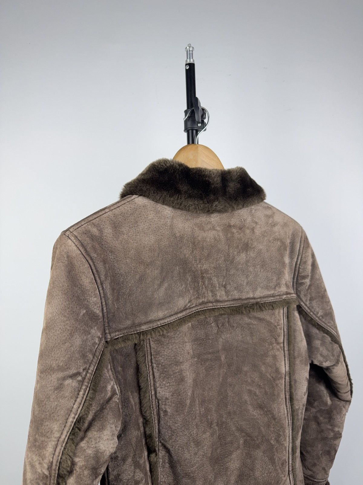 Gypsy Retro 00s Gipsy Brown Shearling Suede Leather Jacket Women S Size S / US 4 / IT 40 - 7 Thumbnail