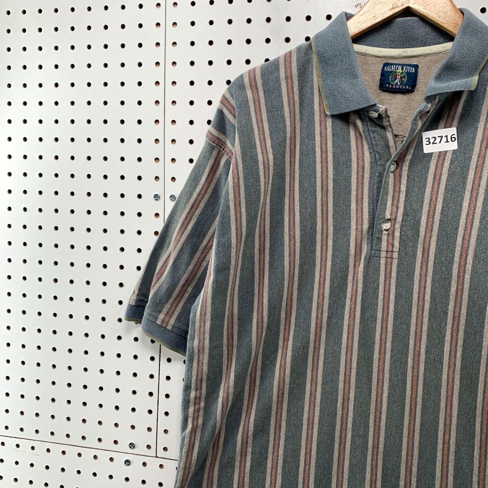 Vintage VINTAGE Salmon River Traders Polo Shirt Mens Large Striped Collared 22.5x32 Size US L / EU 52-54 / 3 - 7 Thumbnail