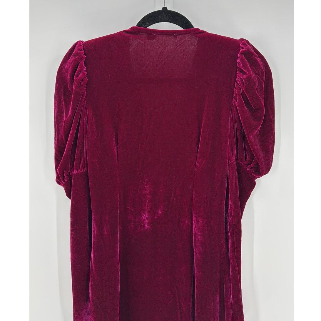 Boohoo Boohoo Deep Pink velvet button bodycon sz S western holiday Size S / US 4 / IT 40 - 9 Thumbnail