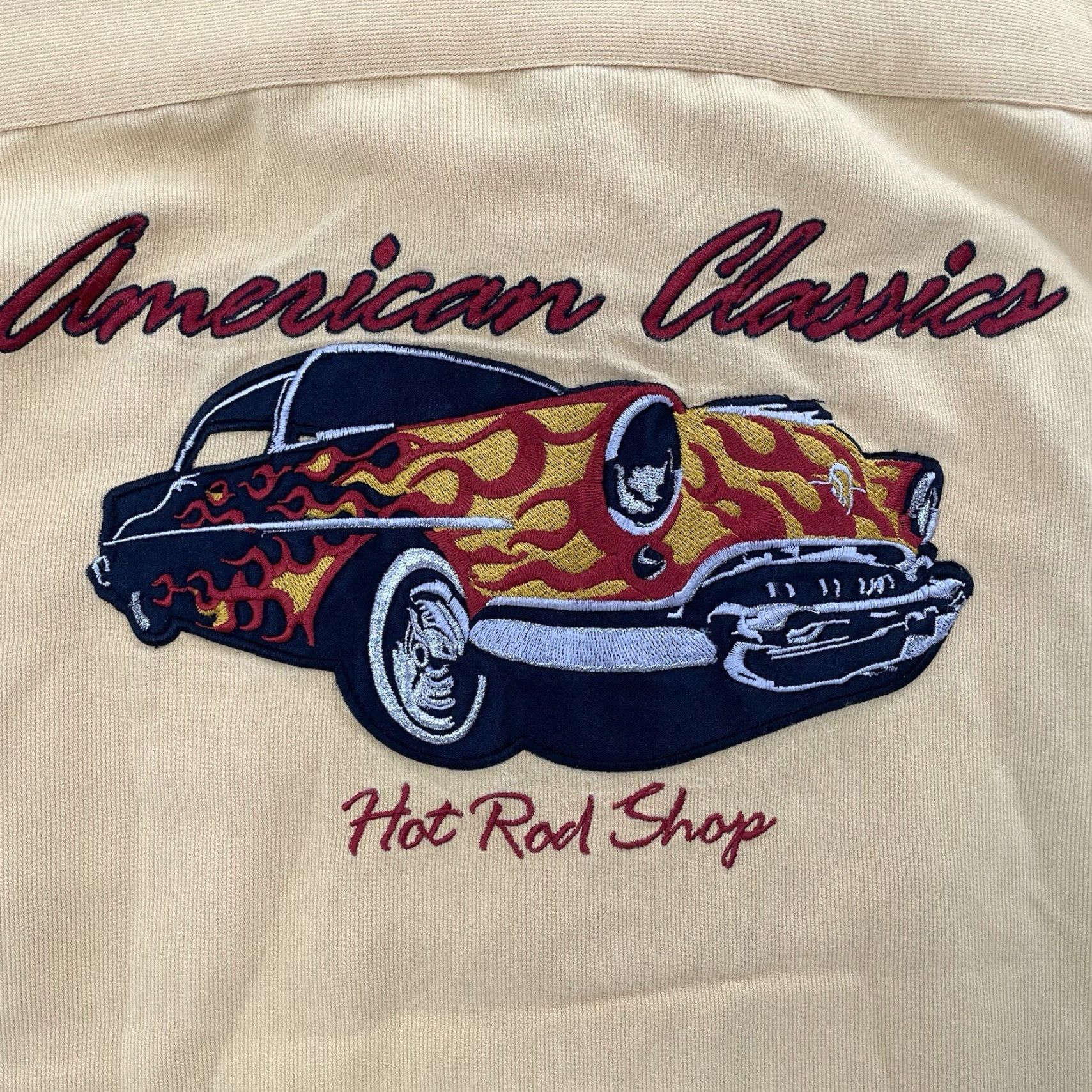 Cubavera Cubavera Shirt Adult Large Yellow Hot Rod Shop Embroidered Loop Collar Mens L Size US L / EU 52-54 / 3 - 5 Thumbnail