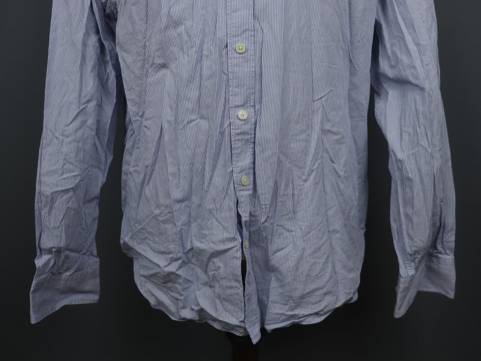 Designer Hackett London Blue Striped Button Up Shirt Size 2XL Size US XXL / EU 58 / 5 - 3 Thumbnail