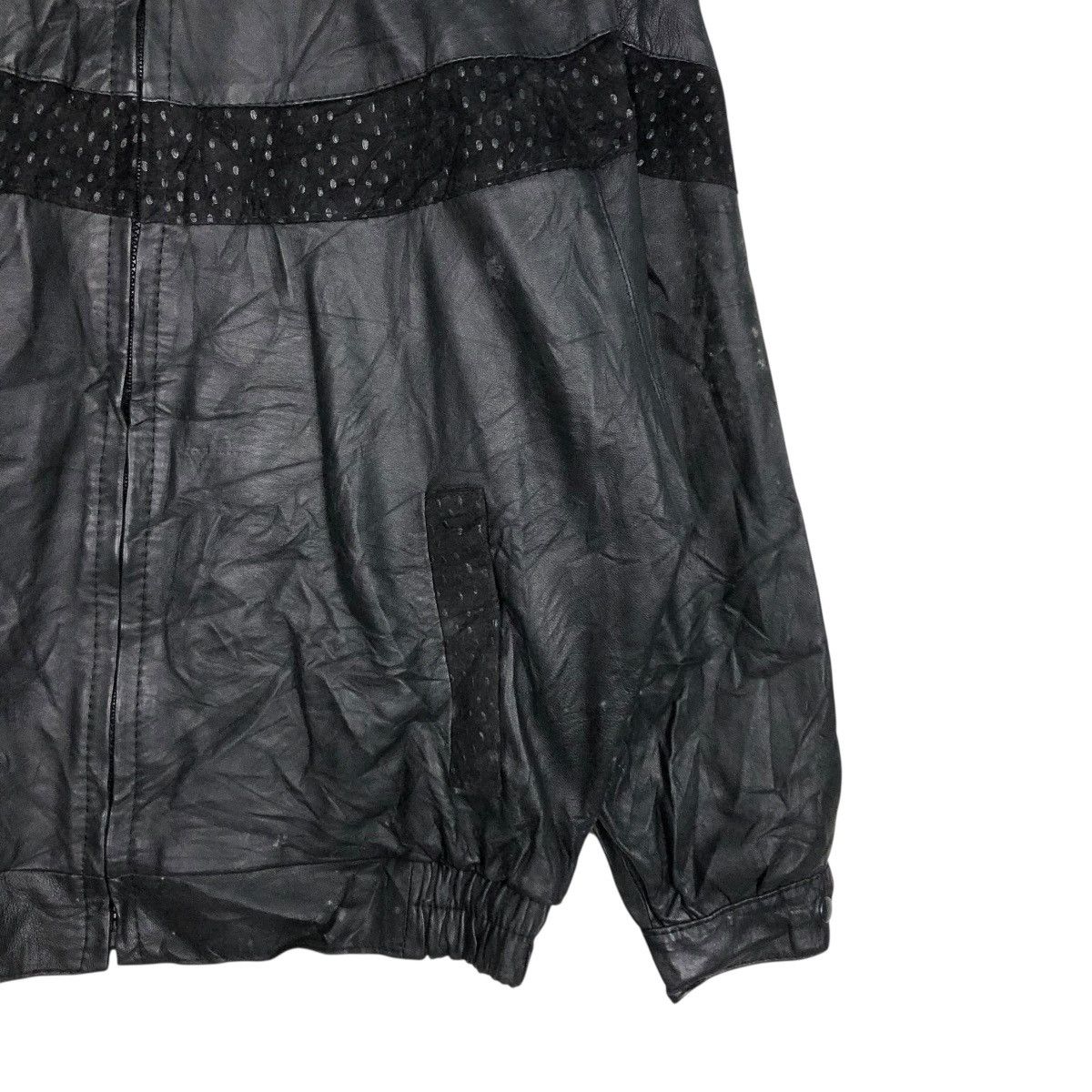 Genuine Leather 🔥VINTAGE UNBRANDED LEATHER BOMBER JACKET ISSEY MIYAKE Size US M / EU 48-50 / 2 - 7 Thumbnail