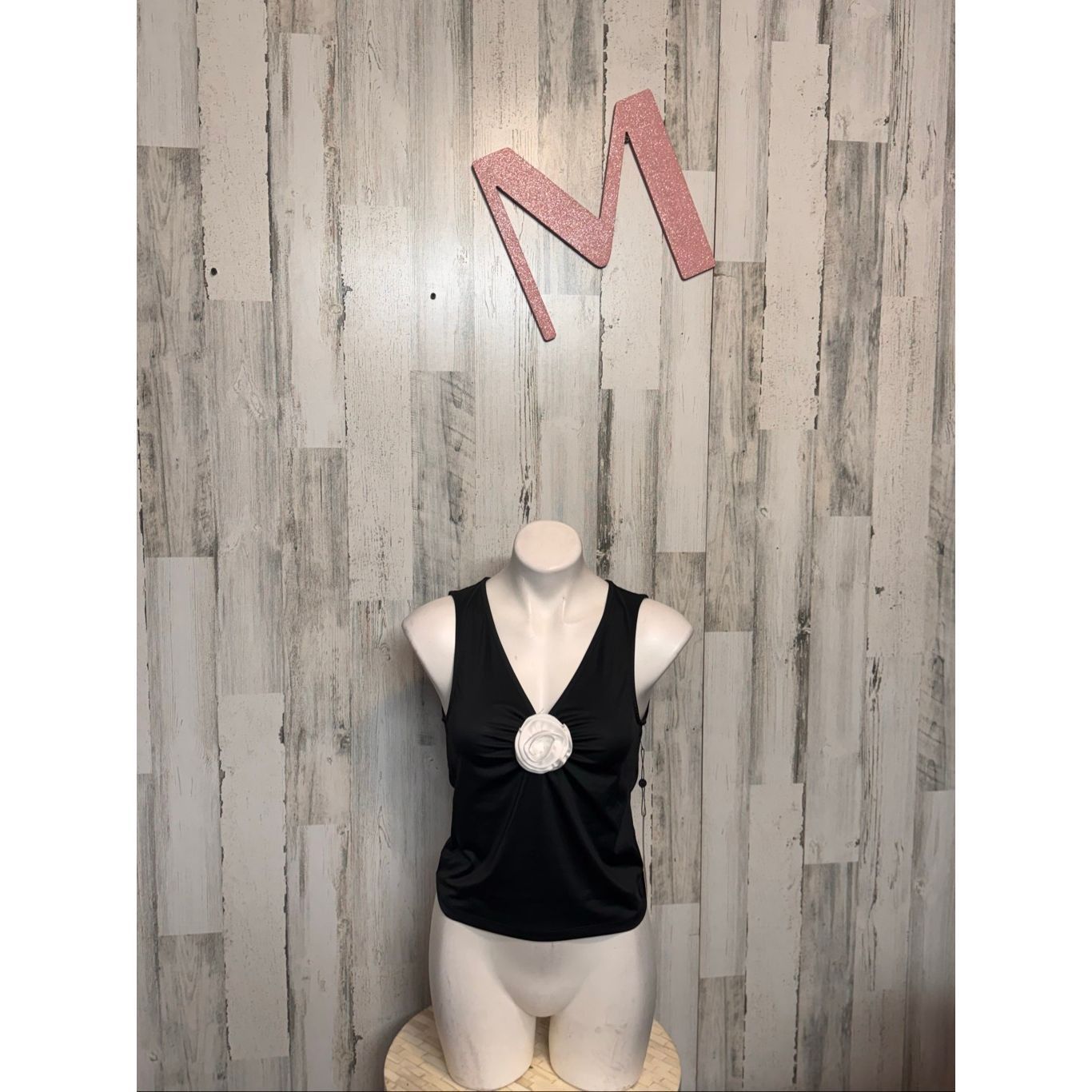 Emerson Fry Emerson Lang Black Sleeveless Blouse | Elegant Stretch Top w Size M / US 6-8 / IT 42-44 - 1 Thumbnail