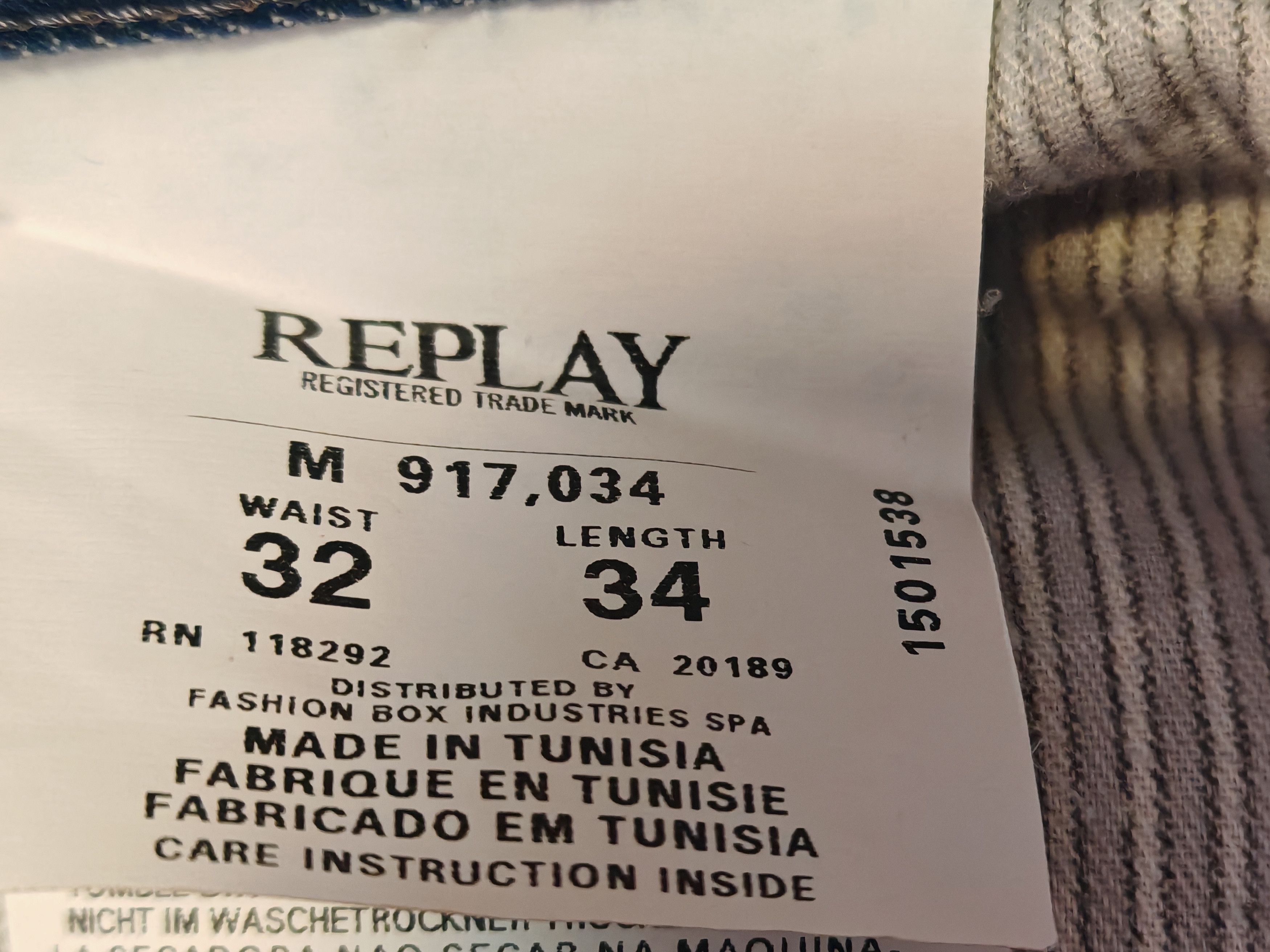 Replay × Vintage Replay Rare Y2K Straight Faded Whiskered Button Fly Jeans Size US 32 / EU 48 - 9 Thumbnail