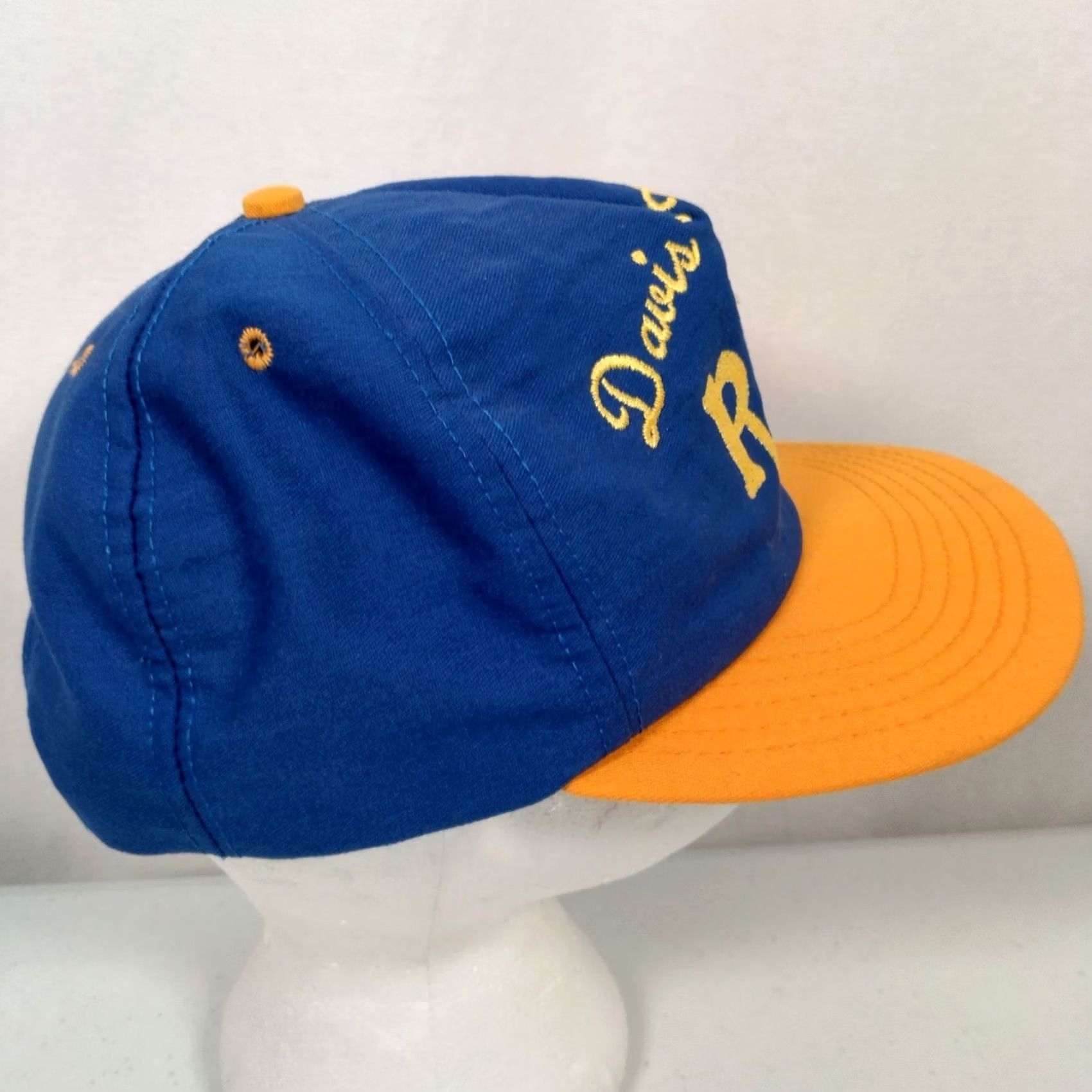 Vintage VINTAGE Davis Thomas West Virginia Rams Baseball Cap Hat Blue Gold Ram Snap Back Men One Size Cotton Canvas Adjustable Embroidered Rams Cap Size ONE SIZE - 5 Thumbnail