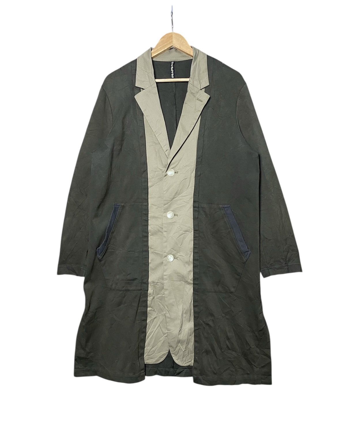 Issey Miyake Vintage Issey Miyake Two Tone Cotton Long Jacket Size US M / EU 48-50 / 2 - 1 Thumbnail