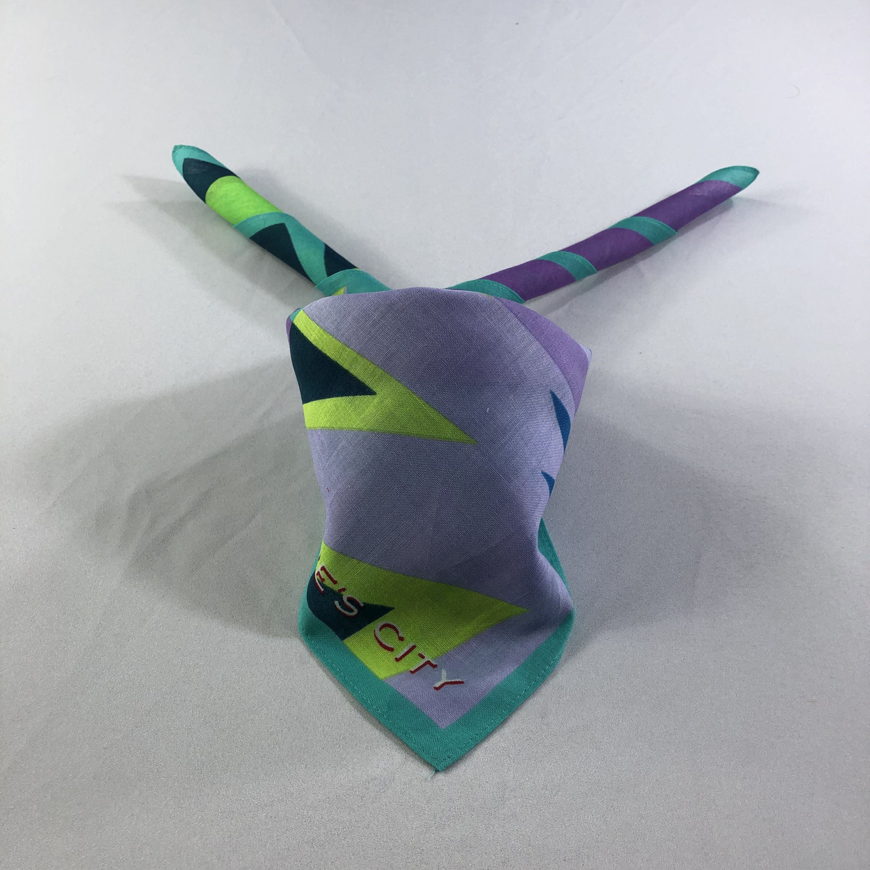 Vintage More's City Abstract Handkerchief Neckerchief Bandana H2149 Size ONE SIZE - 2 Thumbnail