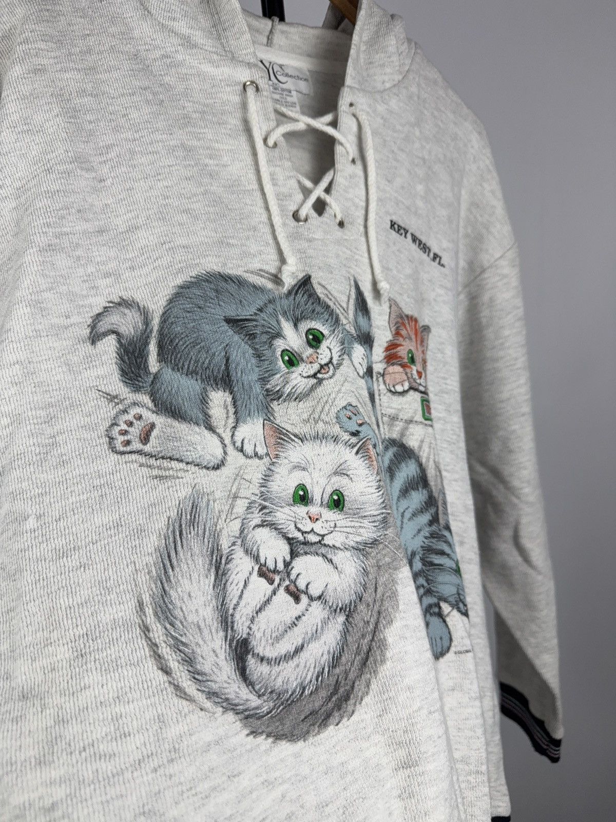 Vintage Vintage 1996 Cat Graphic Hoodie Key West Lace Up 90s Style Size US M / EU 48-50 / 2 - 5 Thumbnail