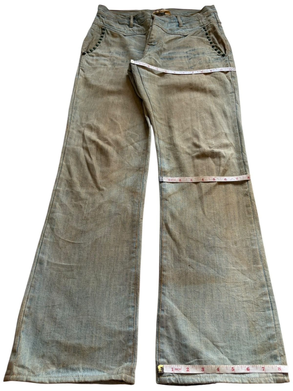 If Six Was Nine Vintage Japanese Brand Rusty Mud Wash Distressed Flare Jeans Size US 30 / EU 46 - 15 Thumbnail