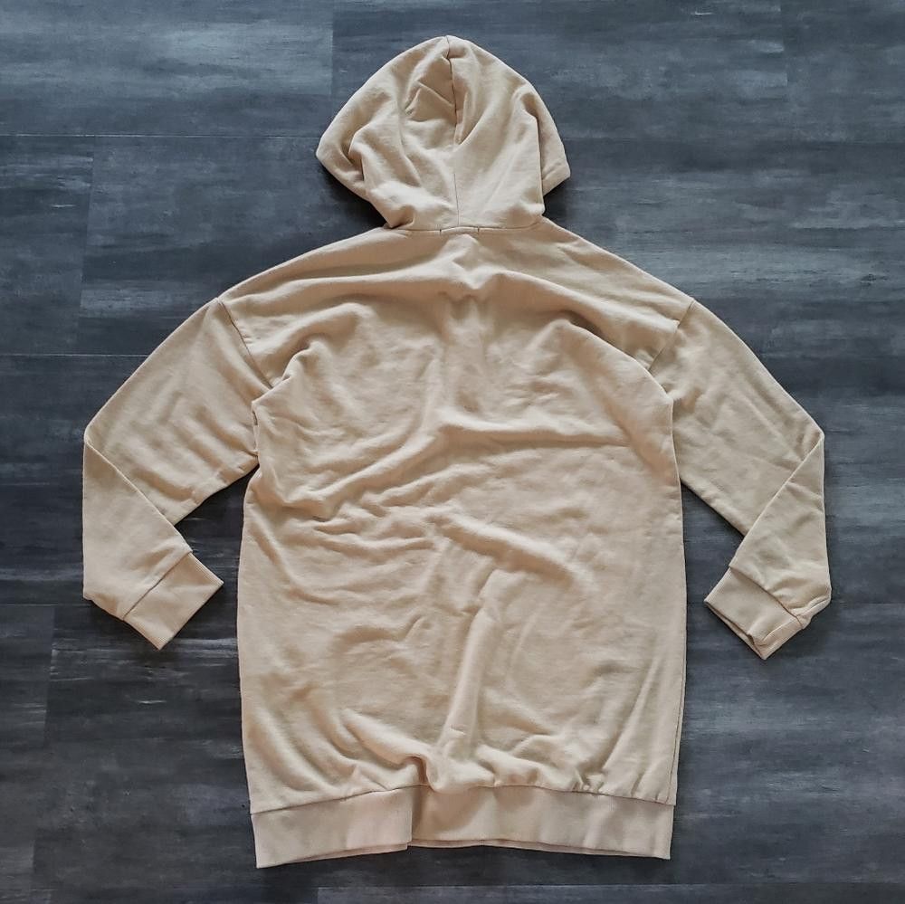 Forever 21 Nude Longline F21 Hoodie Long Sleeve Size M / US 6-8 / IT 42-44 - 2 Thumbnail