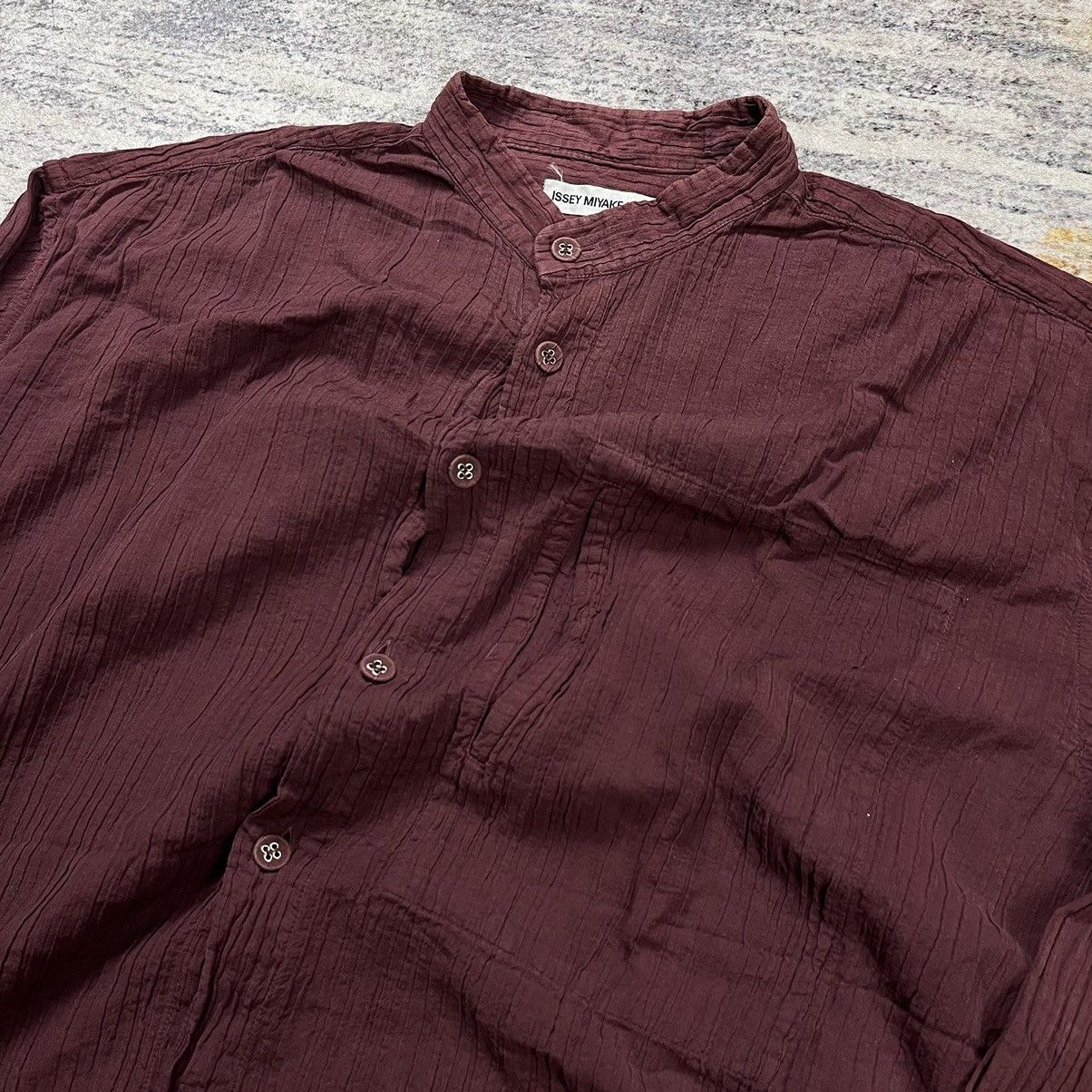 Issey Miyake × Japanese Brand Vintage Issey Miyake Men wrinkled button up shirt Size US M / EU 48-50 / 2 - 5 Thumbnail