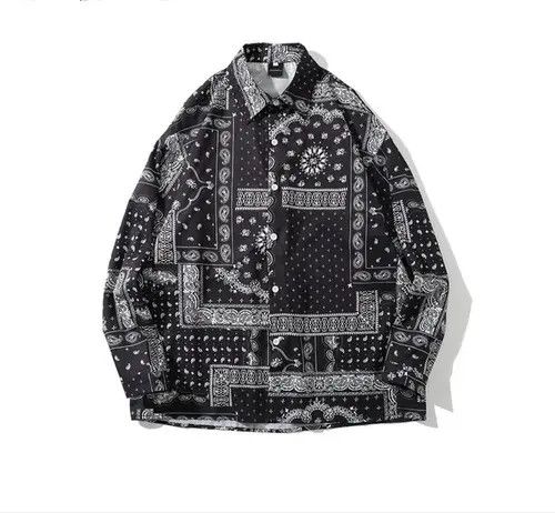image of Hype New Bandana Casual Shirt Kapital Inspired in Black, Men's (Size Medium)