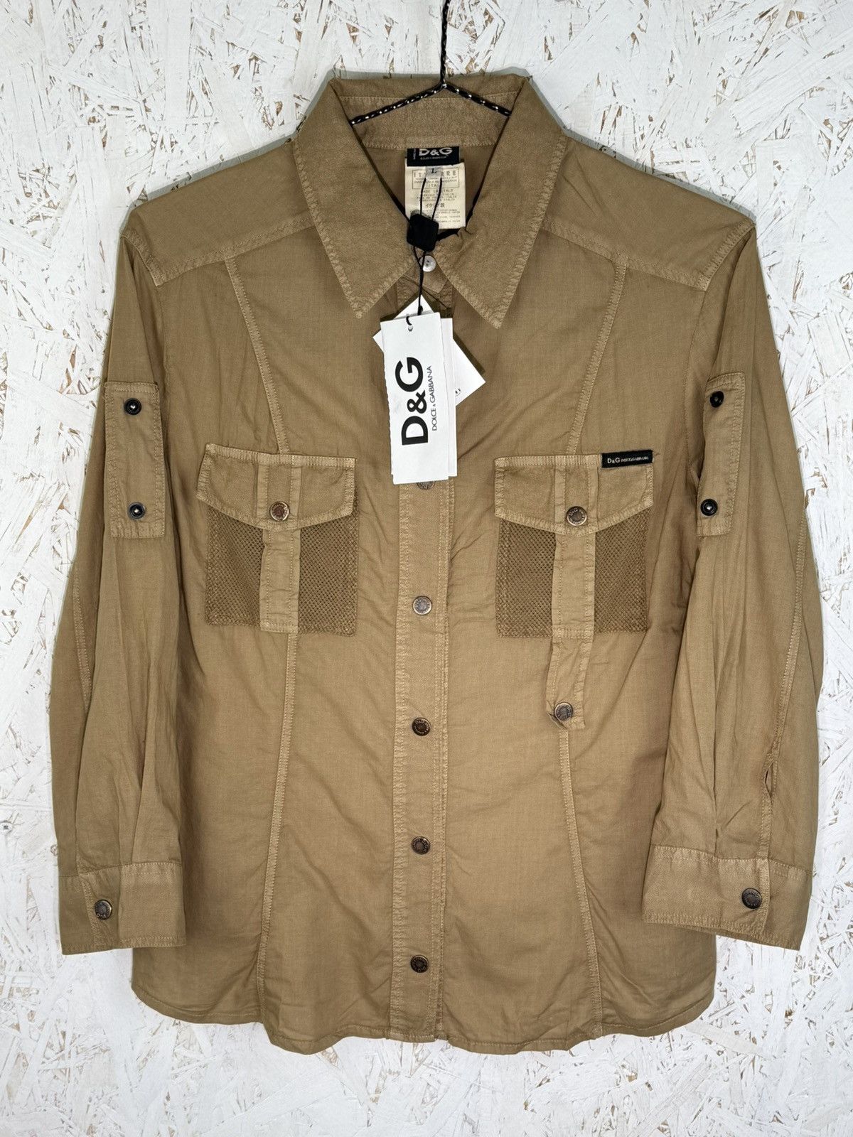 Dolce & Gabbana NWT Dolce & Gabbana 2003 Military Long Sleeve Button Up L Size L / US 10 / IT 46 - 1 Thumbnail