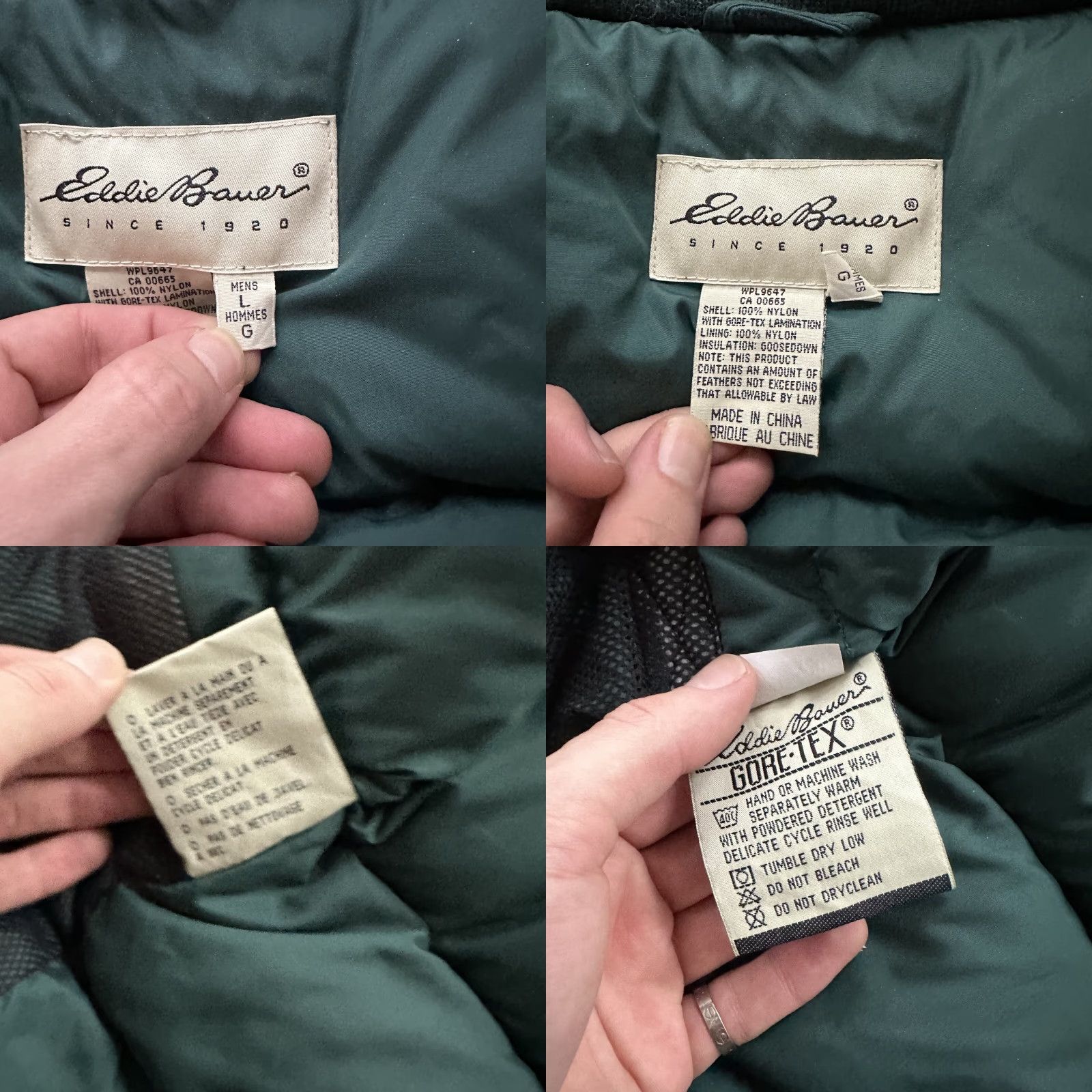 Eddie Bauer Vtg Eddie Bauer Mens L Goose Down Puffer Jacket Parka Coat Gore Tex Zip 80s 90s Size US L / EU 52-54 / 3 - 9 Thumbnail