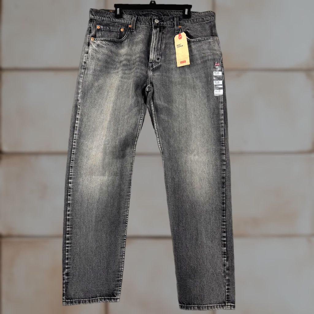 Levi's Levi's 502 Taper Jeans 36x32 Washed Black Stretch Denim NWT Regular Mens Size US 36 / EU 52 - 1 Thumbnail