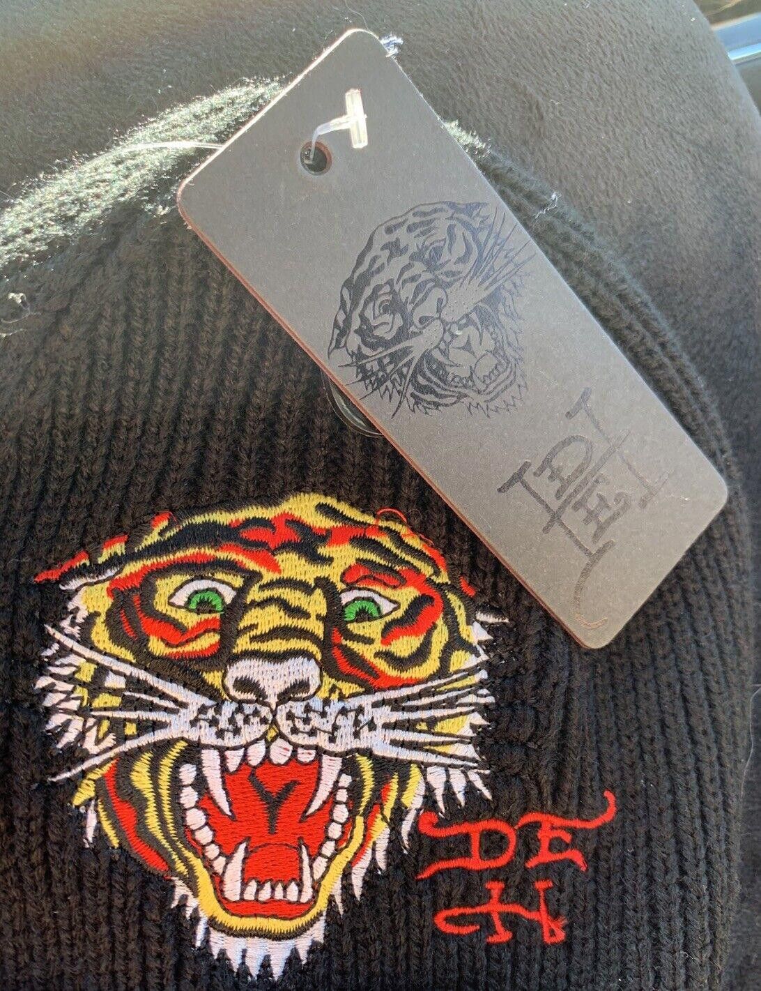 Ed Hardy NWT Ed Hardy Tiger Embroidered Knit Hat / Beanie in Black Size ONE SIZE - 2 Thumbnail