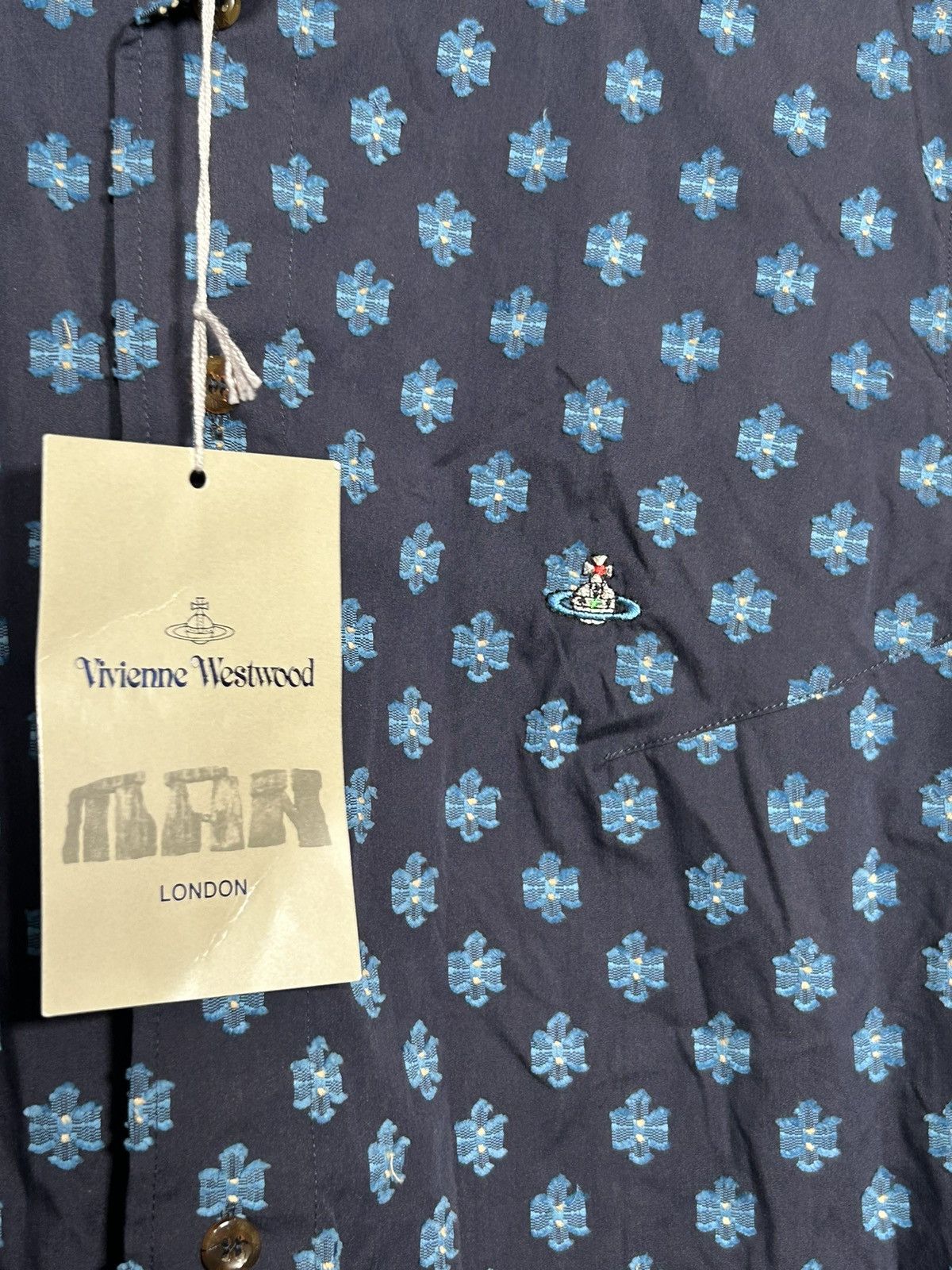 Vivienne Westwood NWT! Tufted Floral Print Logo Button Up Size US M / EU 48-50 / 2 - 3 Thumbnail