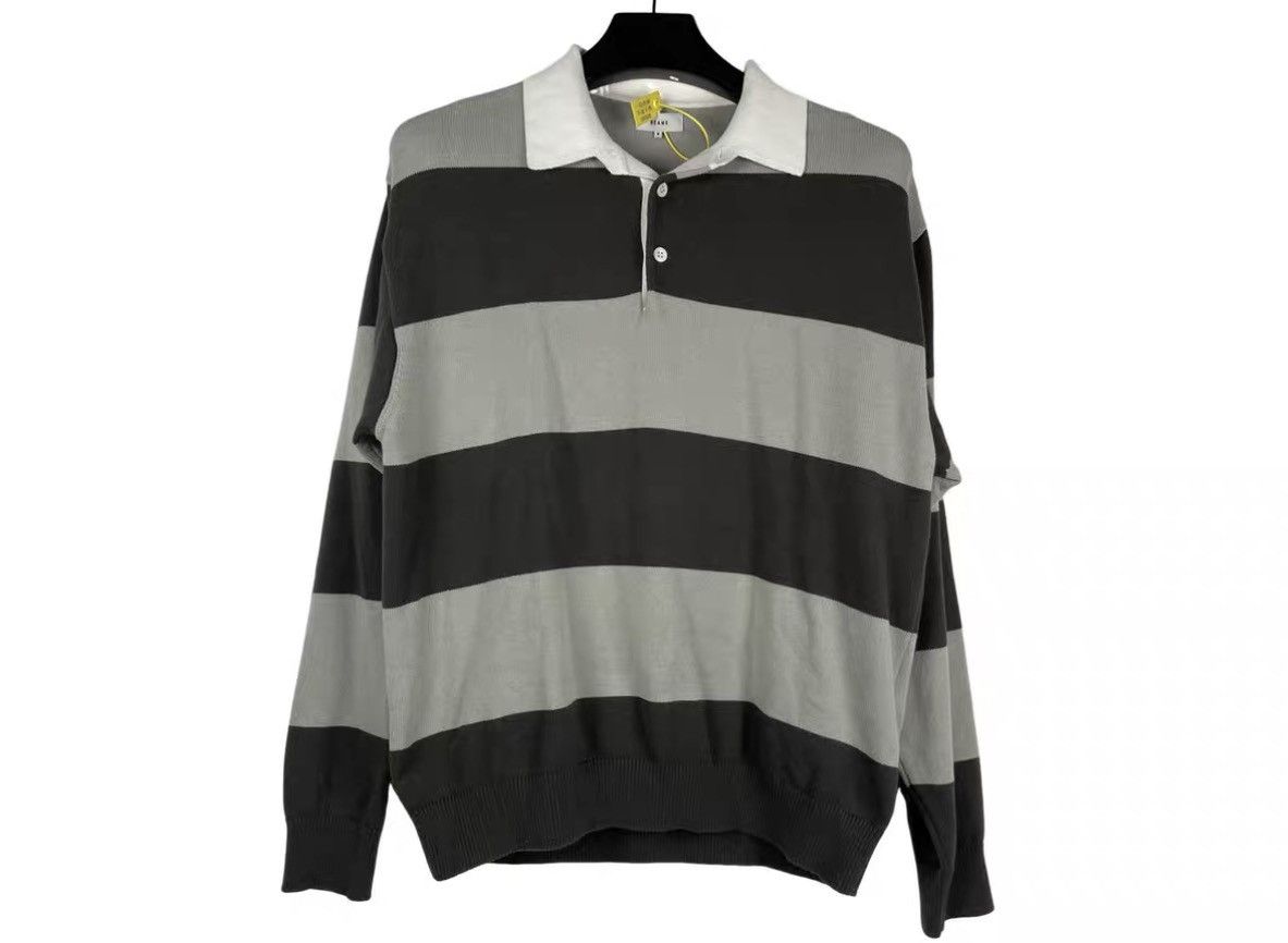 Beams Japan Beams Striped Long Sleeve Polo Knit J31 Size US M / EU 48-50 / 2 - 1 Thumbnail