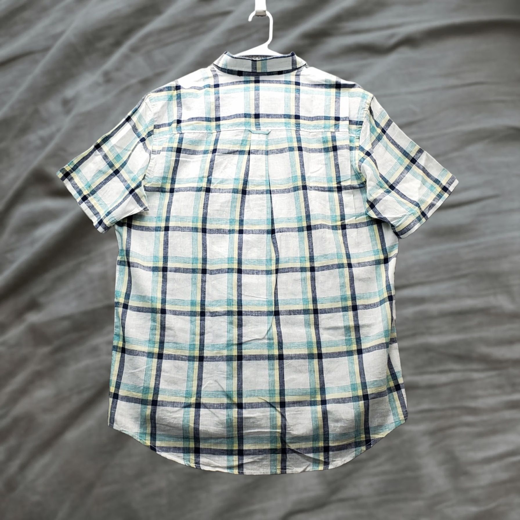 Club Room Club Room Button-Down Shirt Mens L Multi Plaid Linen Short Sleeve Collared Size US L / EU 52-54 / 3 - 1 Thumbnail