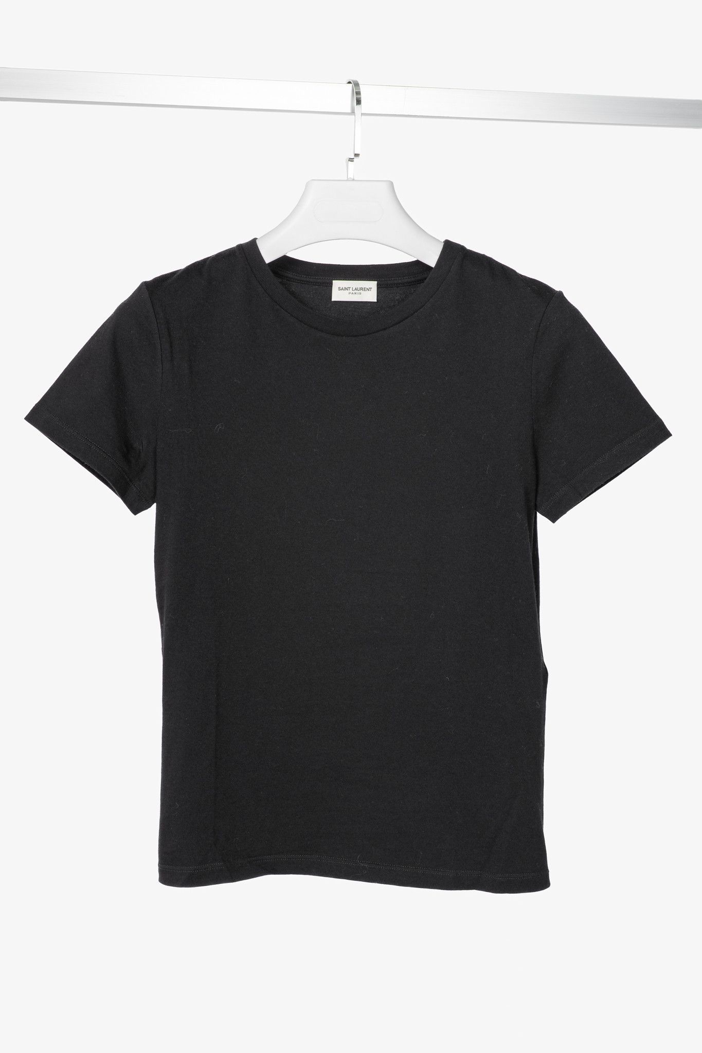 Saint Laurent Paris Saint Laurent Black Cotton-Jersey Short-Sleeve T-Shirt Size S / US 4 / IT 40 - 1 Thumbnail