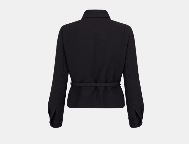 Dior o1w1db11124 Fitted Belt Jacket in Black Size XL / US 12-14 / IT 48-50 - 2 Thumbnail