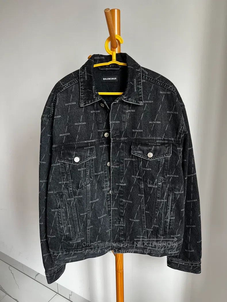 Balenciaga Balenciaga Printed Logo Black Denim Shirt Size US M / EU 48-50 / 2 - 1 Thumbnail