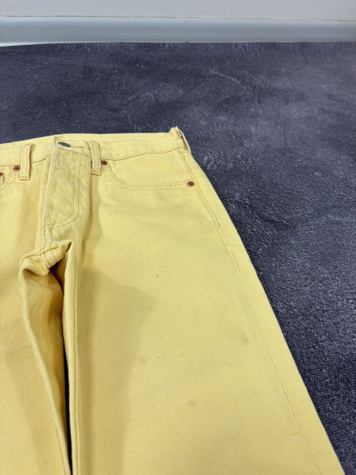 Levi's Levi’s Premium 501 Lemon Tab Slim Fit Yellow Denim Jeans Size US 28 / EU 44 - 14 Thumbnail
