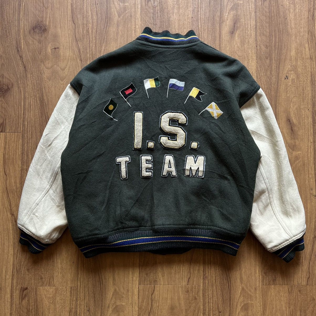 Issey Miyake × Vintage Vintage Issey Miyake 'IS Team' Varsity Wool