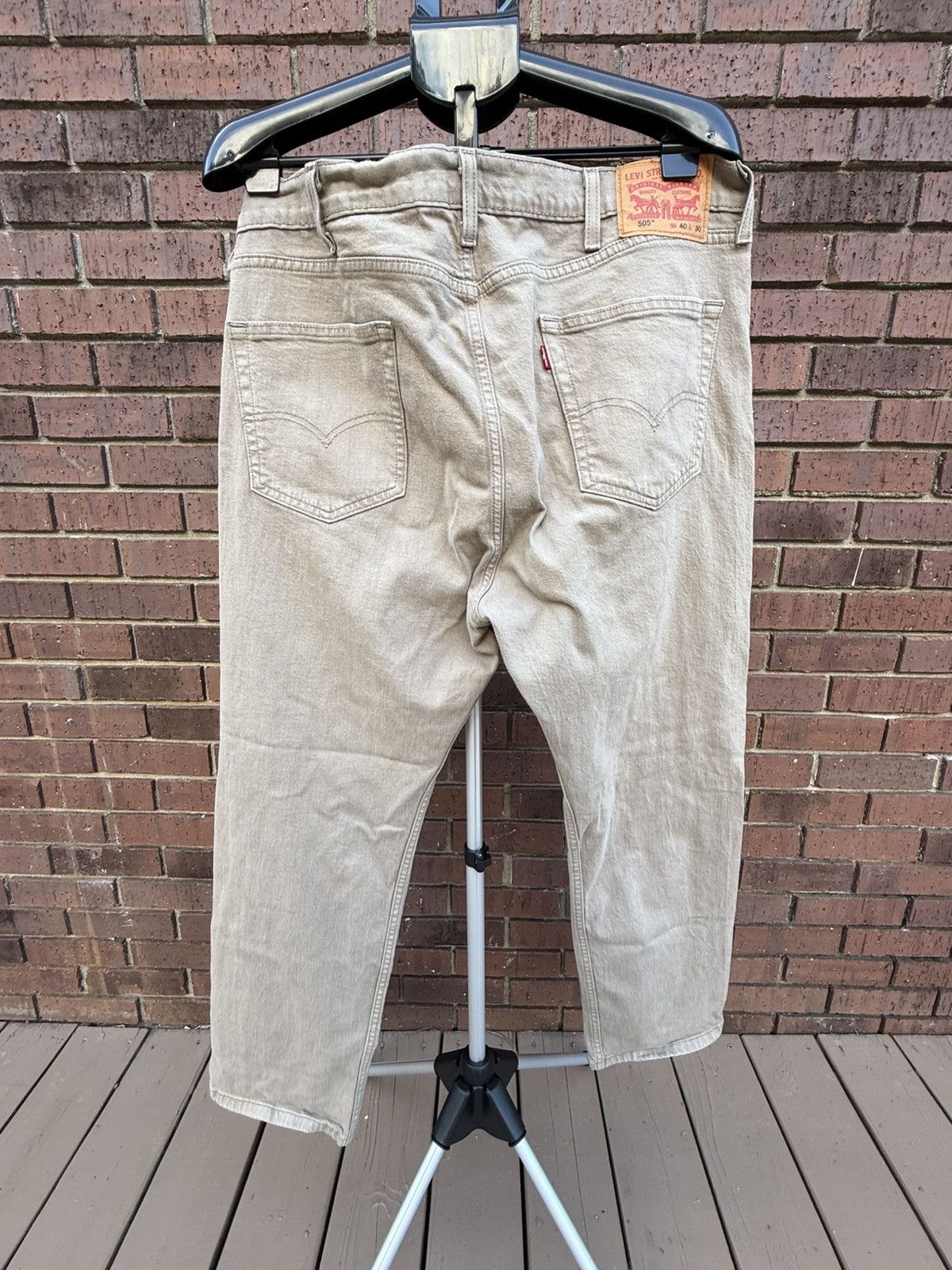 Levi's Levis 505 Jeans Mens 40 X 30 Khaki Straight Leg Tan Denim Size US 40 / EU 56 - 5 Thumbnail