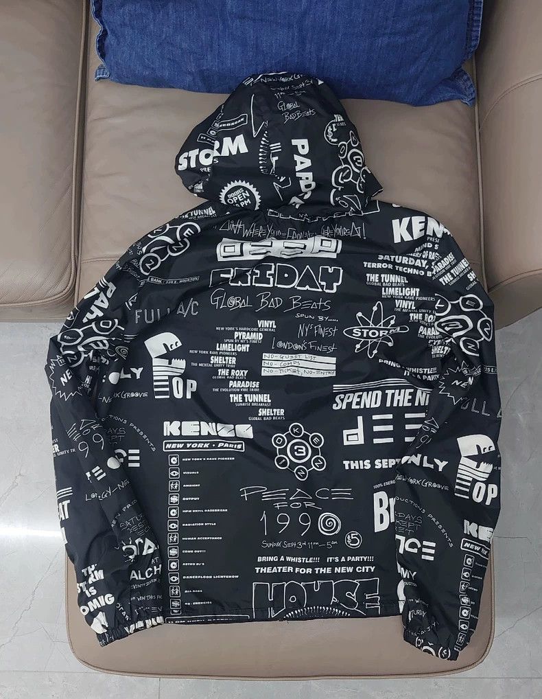 Kenzo KENZO Black printed hoodie coat Size US L / EU 52-54 / 3 - 2 Thumbnail