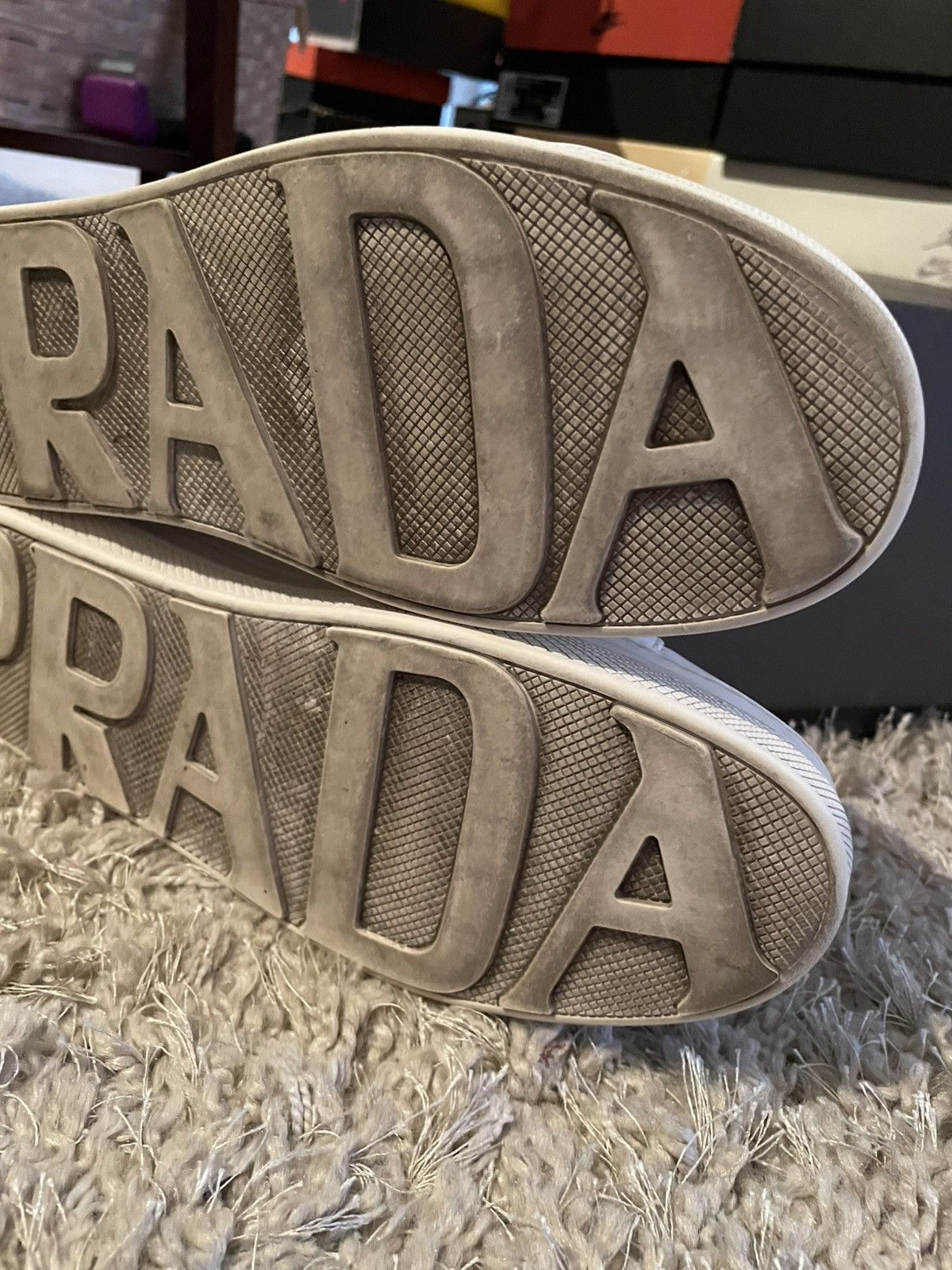 Prada Prada White Leather Platform Trainer Size US 8 / EU 41 - 11 Thumbnail