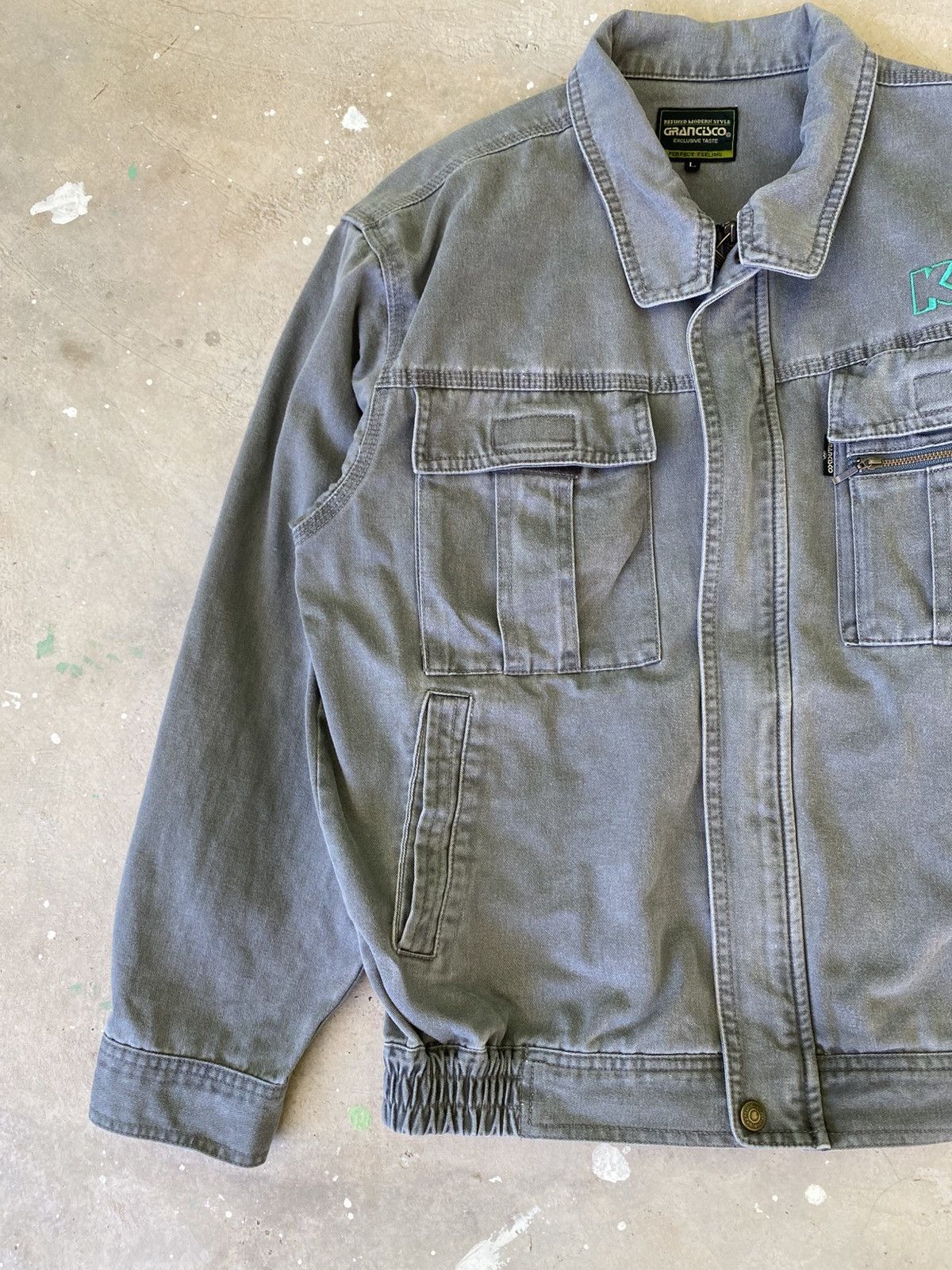 Japanese Brand Grancisco Japanese Workwear Utility Jacket Gray Size US L / EU 52-54 / 3 - 3 Thumbnail