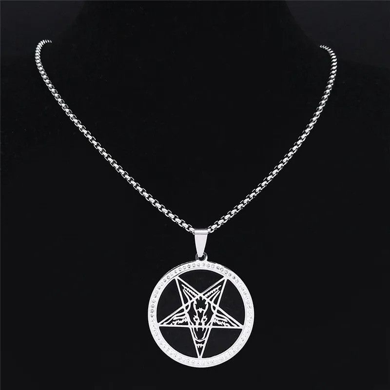 Jewelry Gothic Witchcraft Inverted Pentacle Cross Pendant Necklace Size ONE SIZE - 2 Thumbnail