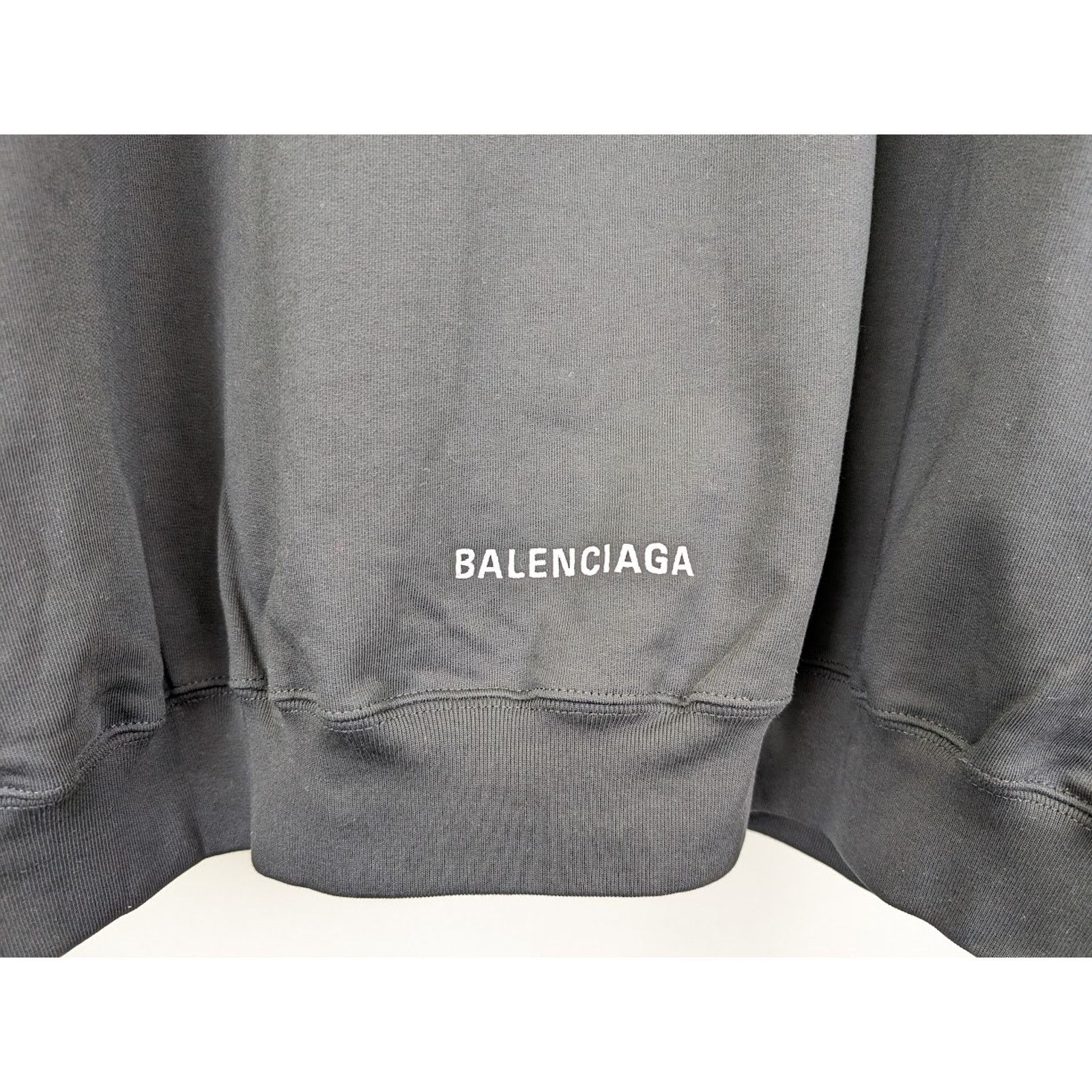 Balenciaga o1rshd1 Moll Bouclet Large Fit Hoodie in Black/White Size US M / EU 48-50 / 2 - 12 Thumbnail