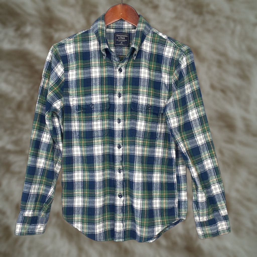 Abercrombie & Fitch Abercrombie & Fitch Button-Up Long Sleeve Plaid Flannel Shirt Mens XS Multicolor Size US XS / EU 42 / 0 - 1 Thumbnail