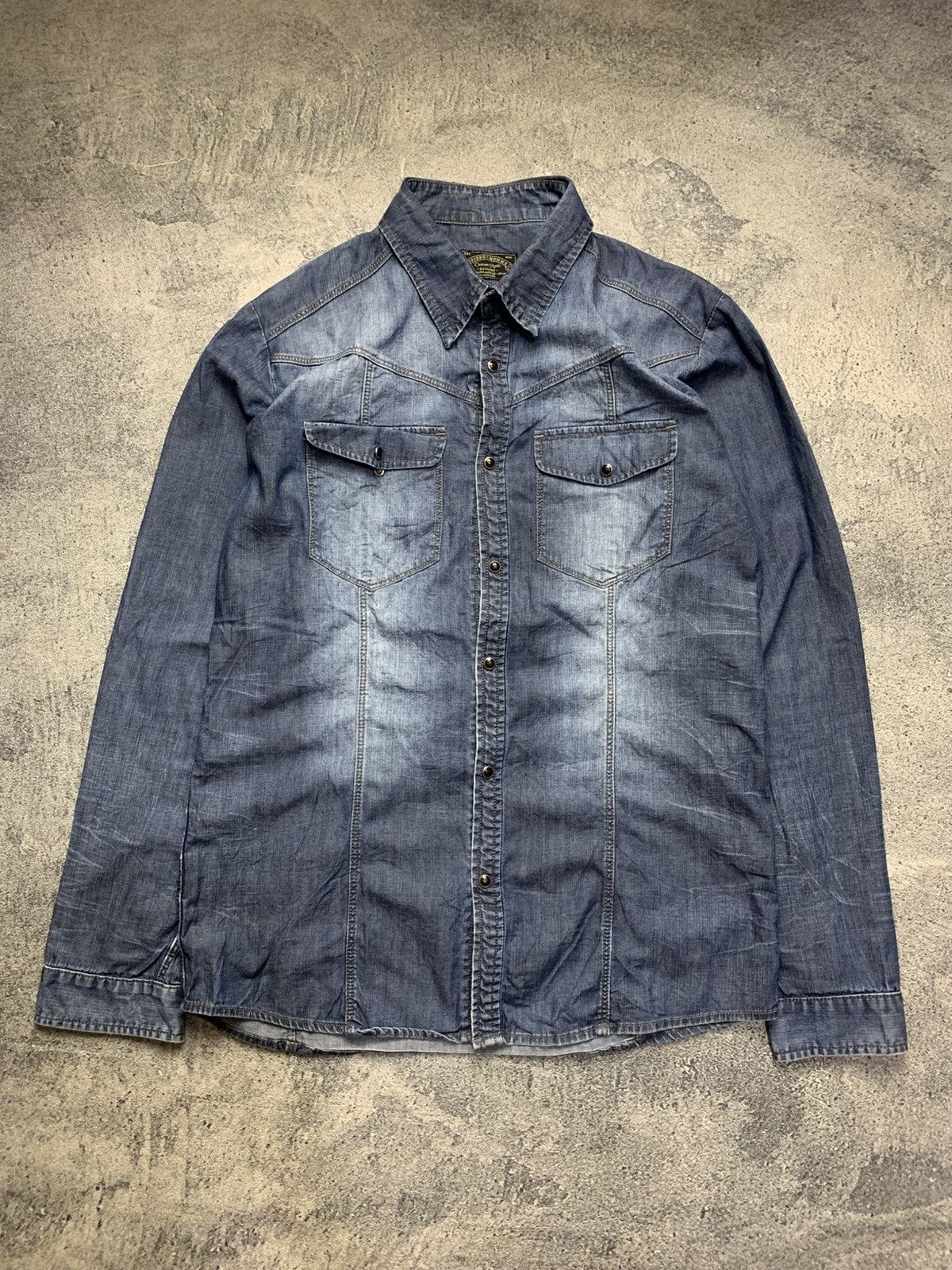 Japanese Brand 🐍 291295=Homme Japan Denim Shirt Size US M / EU 48-50 / 2 - 1 Thumbnail
