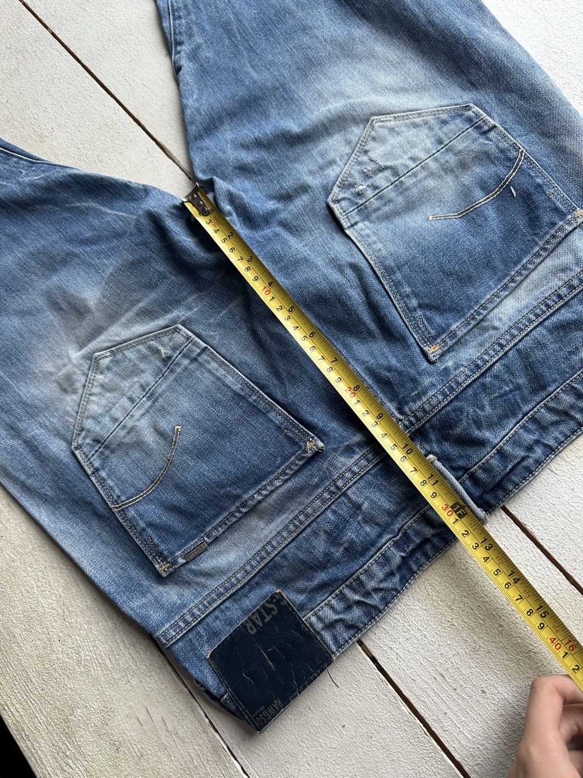 G-Star 🚨VNTG G STAR RAW BLUE FADED RARE AVANT GARDE JEANS Y2K Size 29" - 16 Thumbnail
