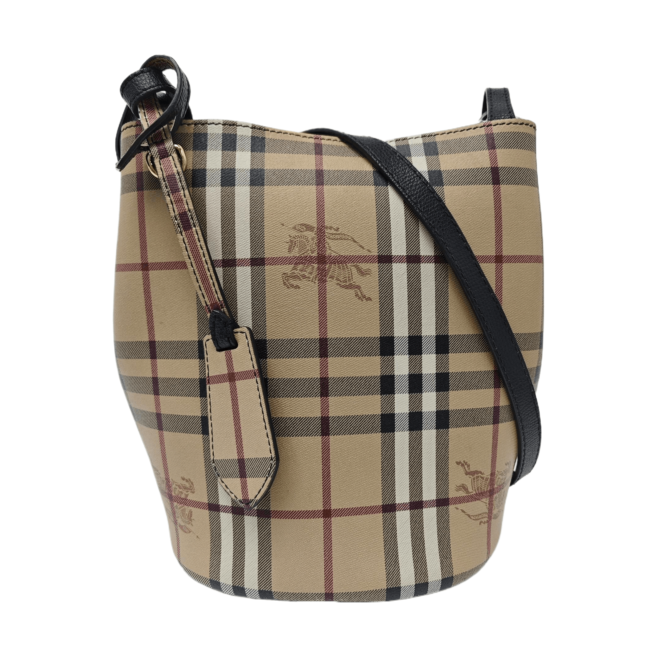 Burberry Burberry Lorne Check Canvas Bucket Bag ONE SIZE Size ONE SIZE - 1 Thumbnail