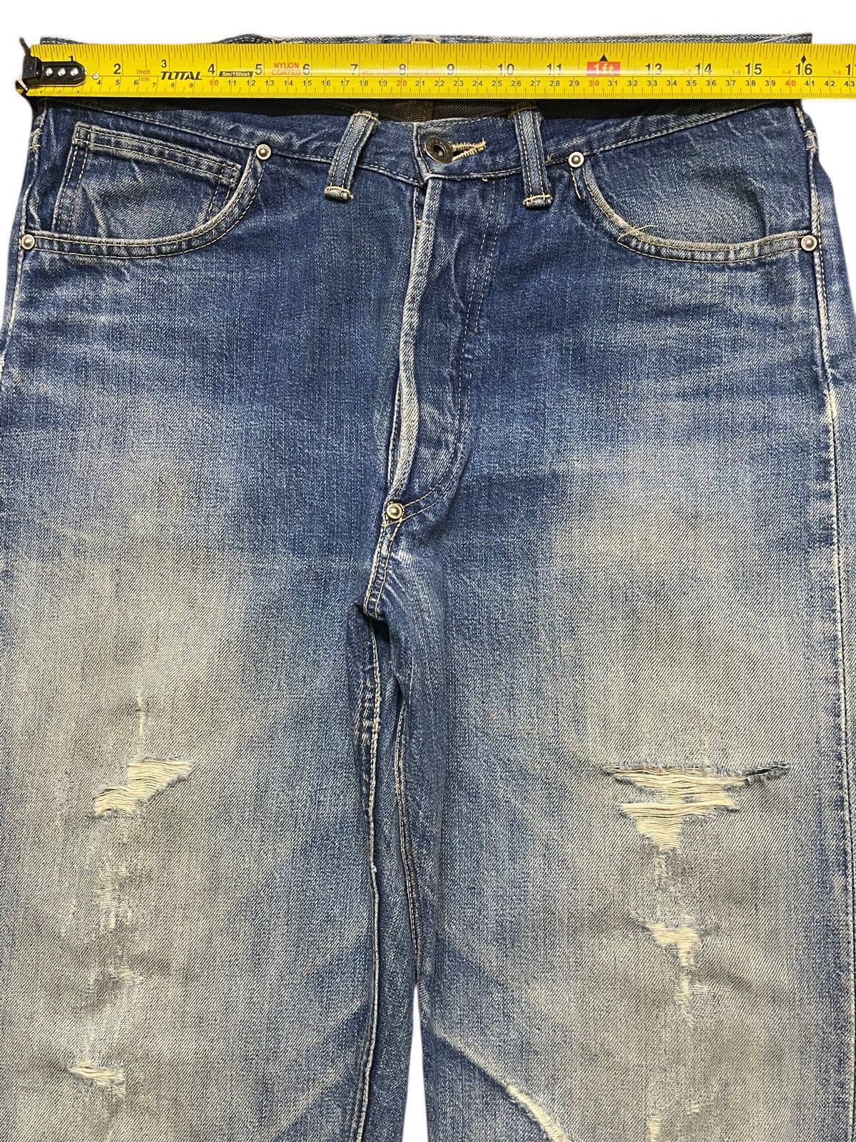 Lee Vintage 70s Lee Union Made Selvedge Mud Wash Faded Distress Size US 32 / EU 48 - 18 Thumbnail
