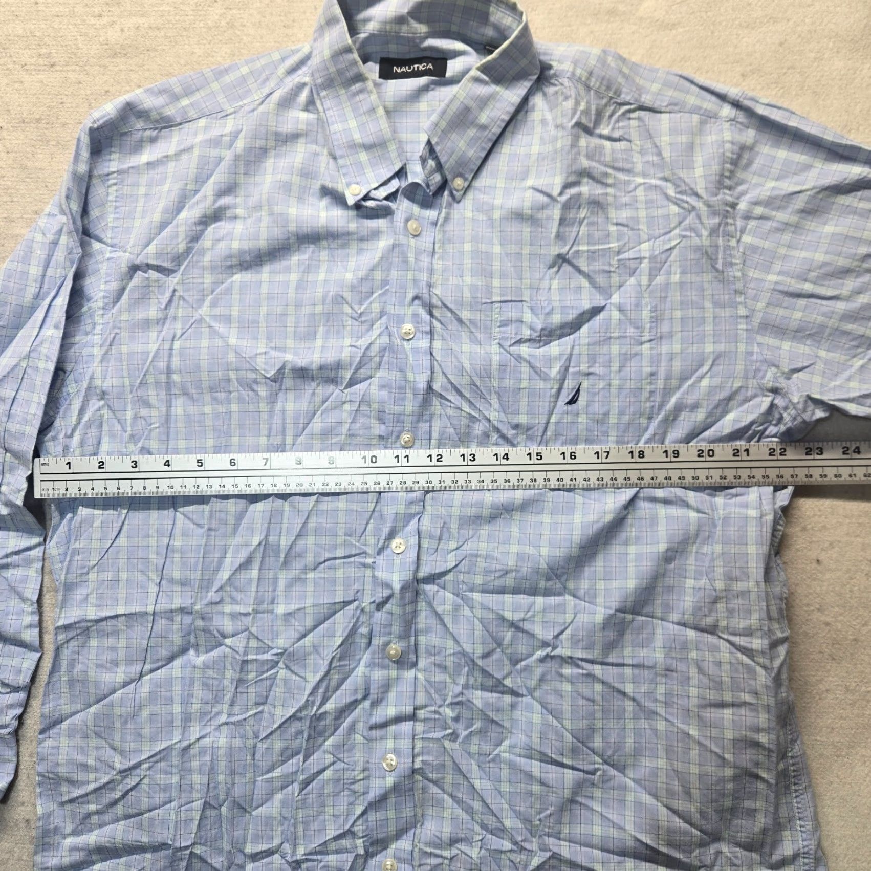 Nautica Nautica Button-Up Shirt Plaid Long Sleeve Cotton Adult Men's Size L Blue Button-Down Collared Wrinkle Resistant Shirt Mens Size US L / EU 52-54 / 3 - 4 Thumbnail