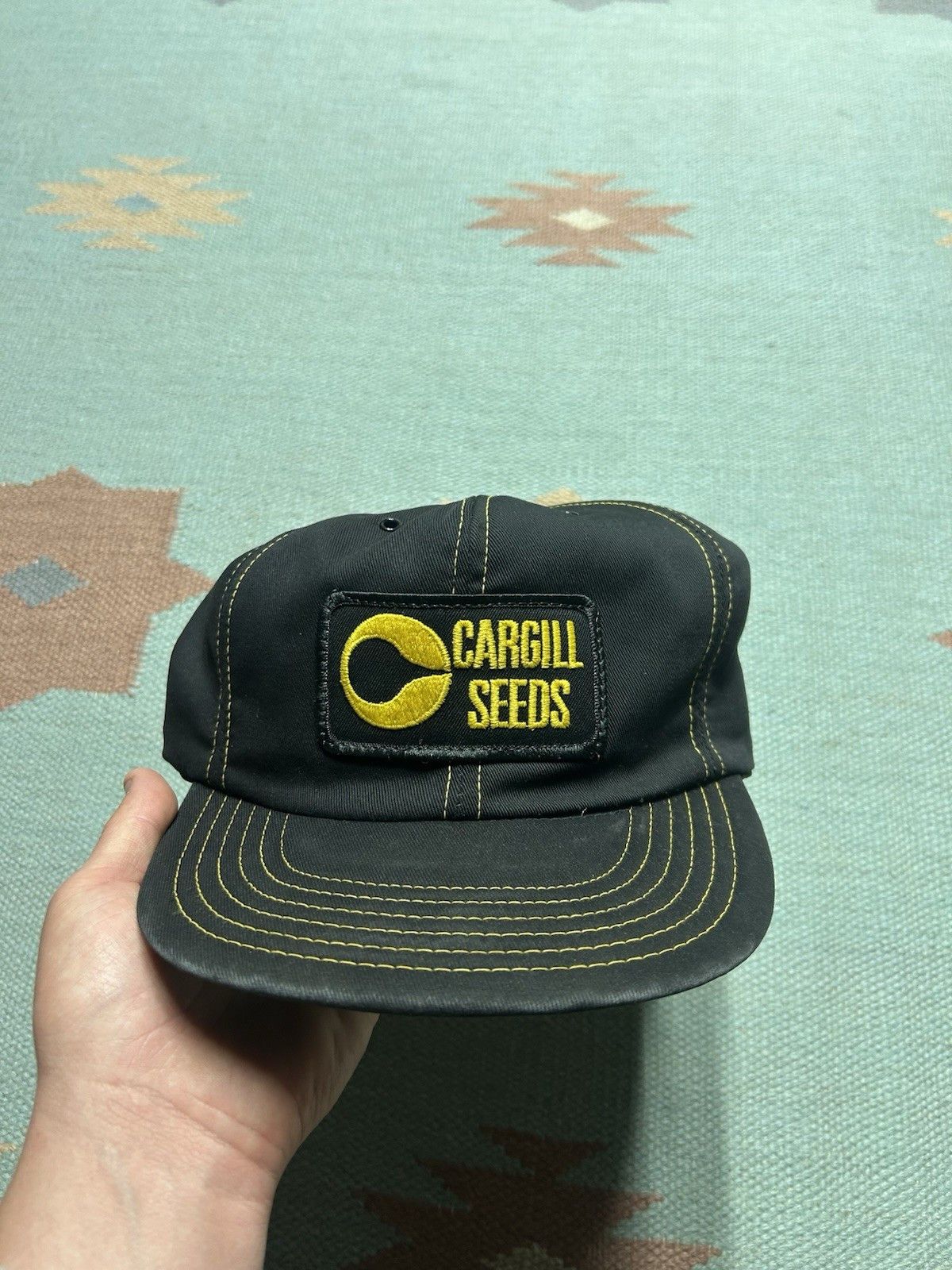 Vintage Vtg 80s snapback hat Cargill seeds farm patch feed USA READ Size ONE SIZE - 2 Thumbnail